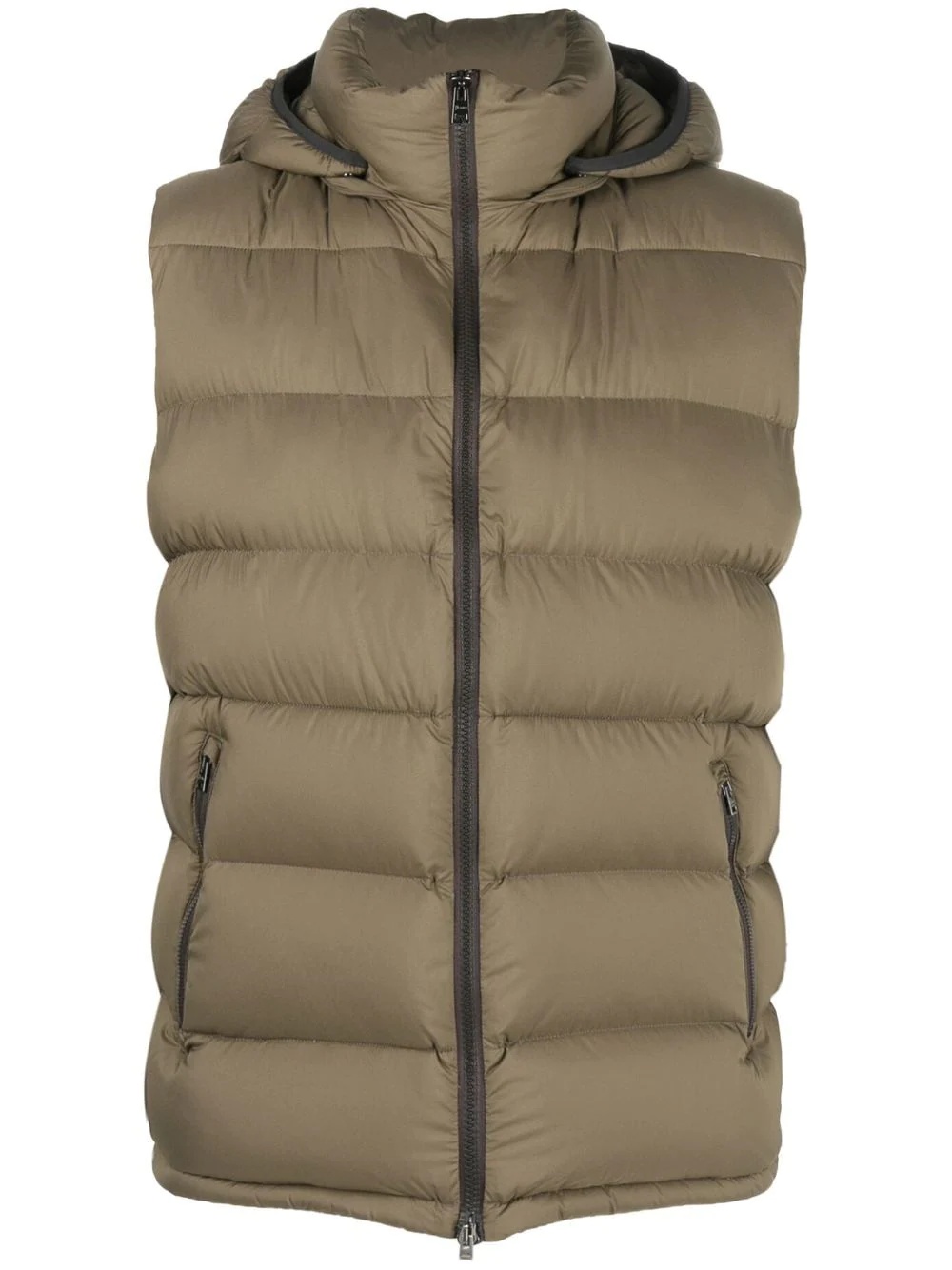 quilted hooded gilet - 1