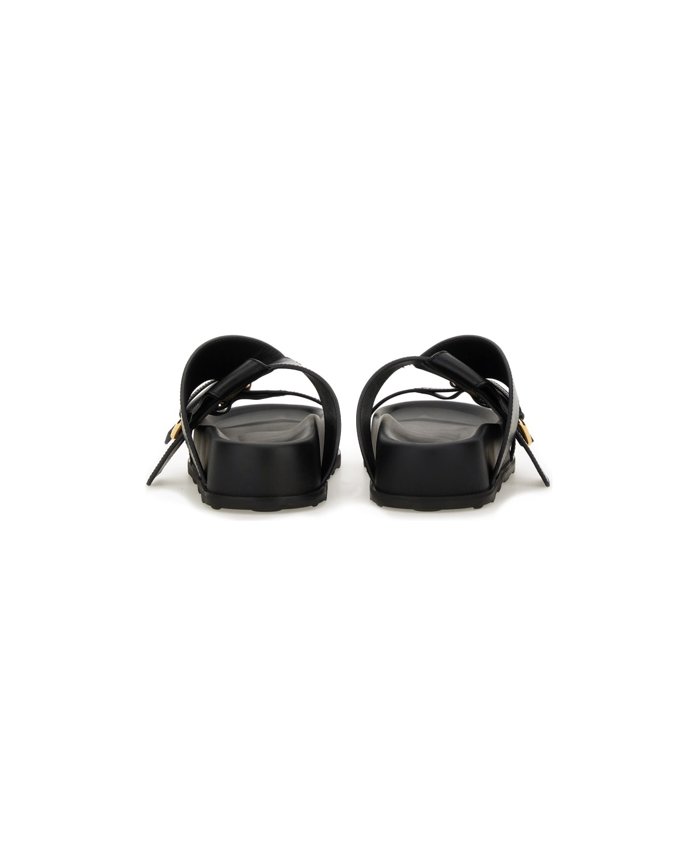 サンダル・ミュール Moschino SS25 SANDAL WITH WOVEN BUCKLE (MA28094I1M MF5000) Moschino Sandal With Woven Buckle | italist | REVERSIBLE