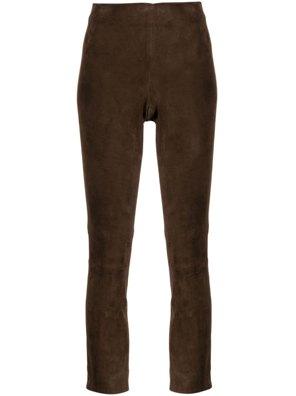 cropped suede trousers - 1