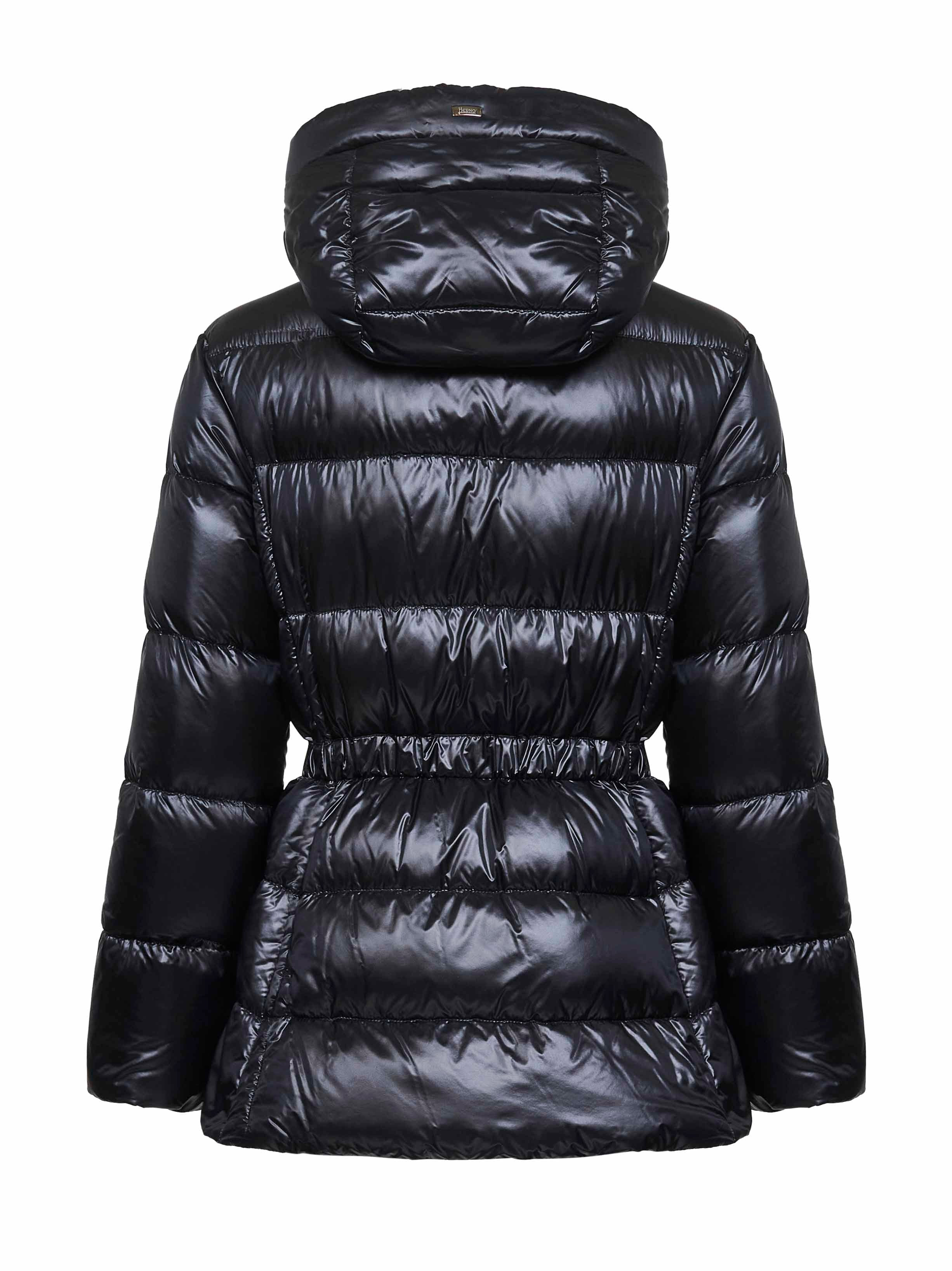 Herno Women Black Ultralight Nylon Hooded Down Jacket - 2