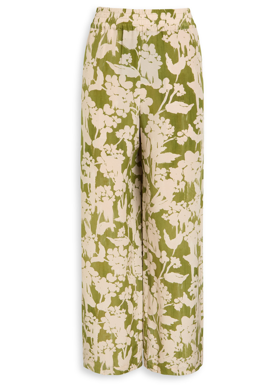 Victoria Beckham Floral-print Silk-crepe Trousers - 1