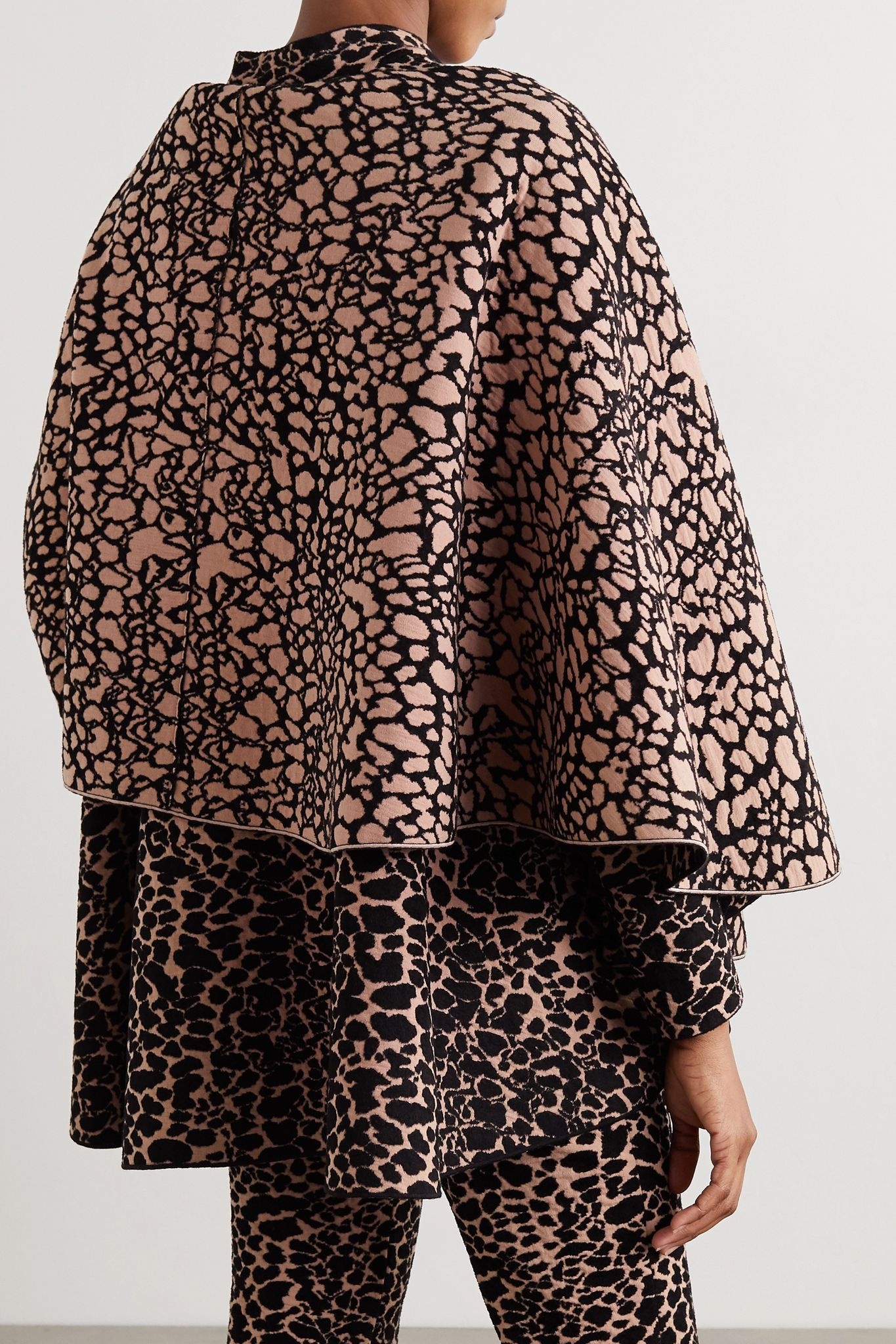 Draped leopard jacquard-knit jacket - 3