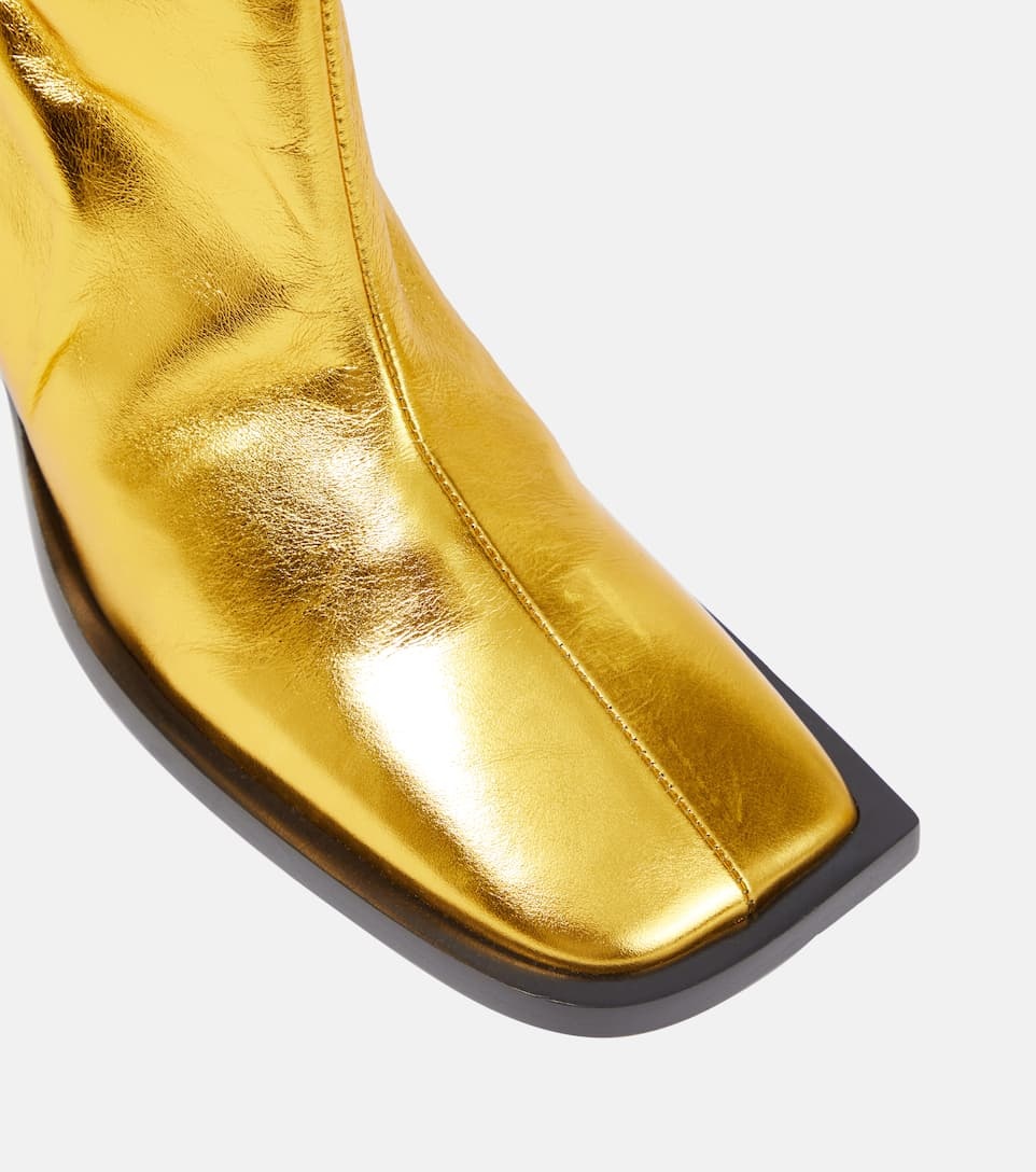 Metallic leather ankle boots - 6