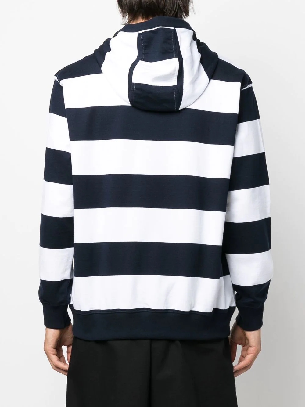 striped logo-patch hoodie - 4