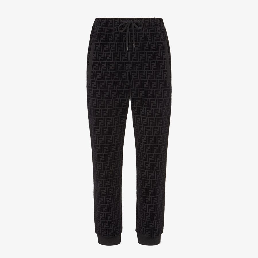 Black piqué pants - 1