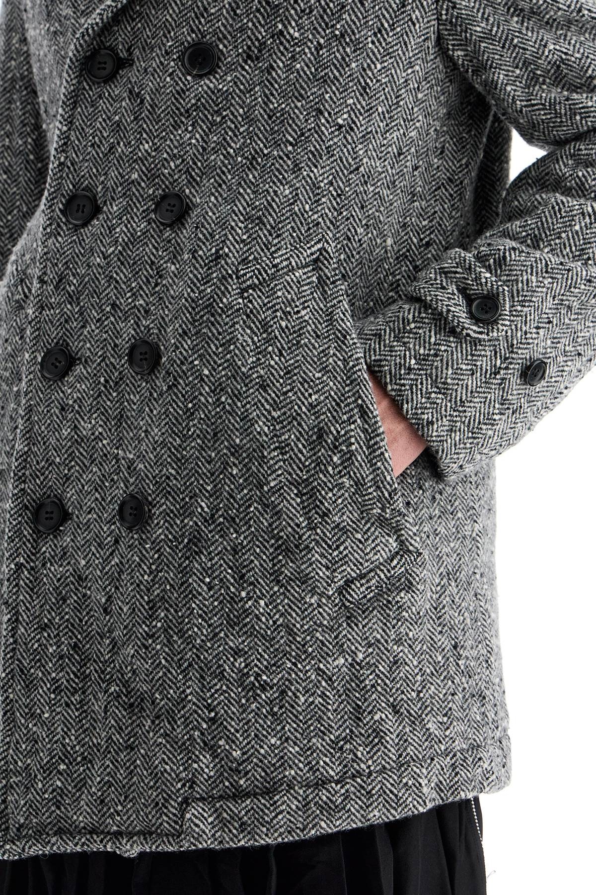 COMME DES GARCONS BLACK - COMME DES GARCONS BLACK herringbone wool caban - 4