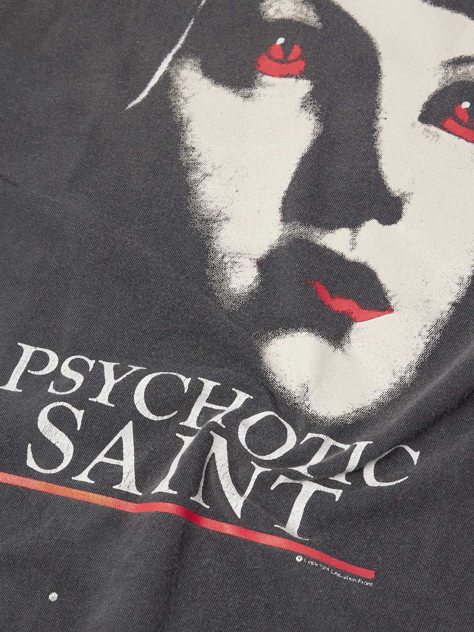 Psychotic Saint Distressed Printed Cotton-Jersey T-Shirt - 5