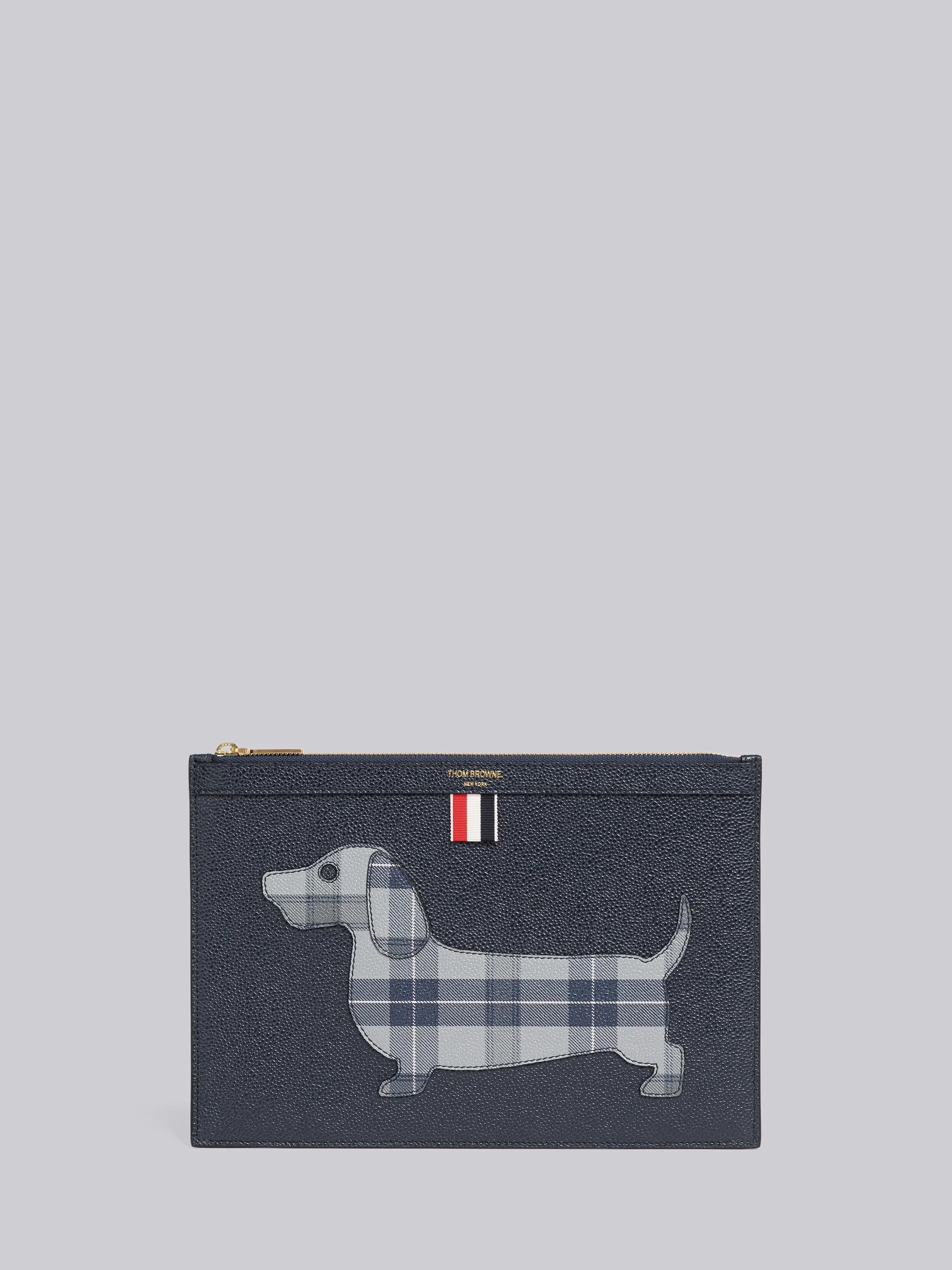 Pebble Grain Leather Tartan Hector Small Document Holder - 1