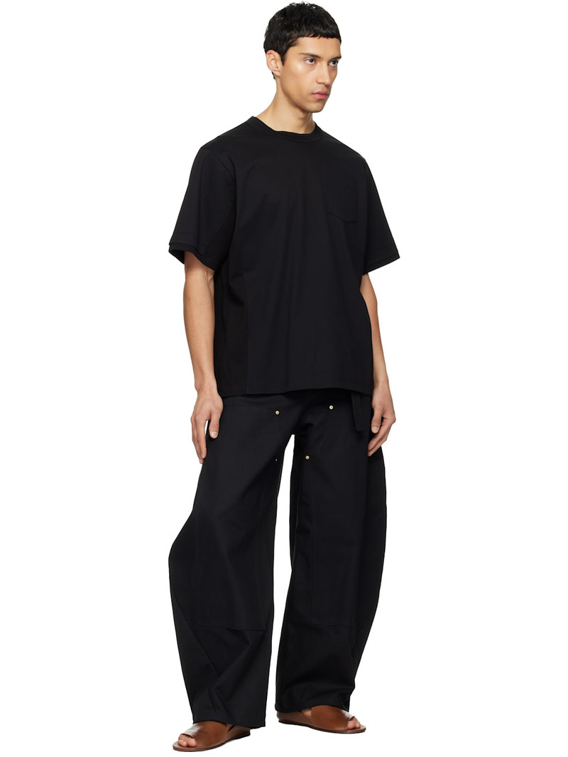 sacai Black Cotton Jersey T-shirt outlook