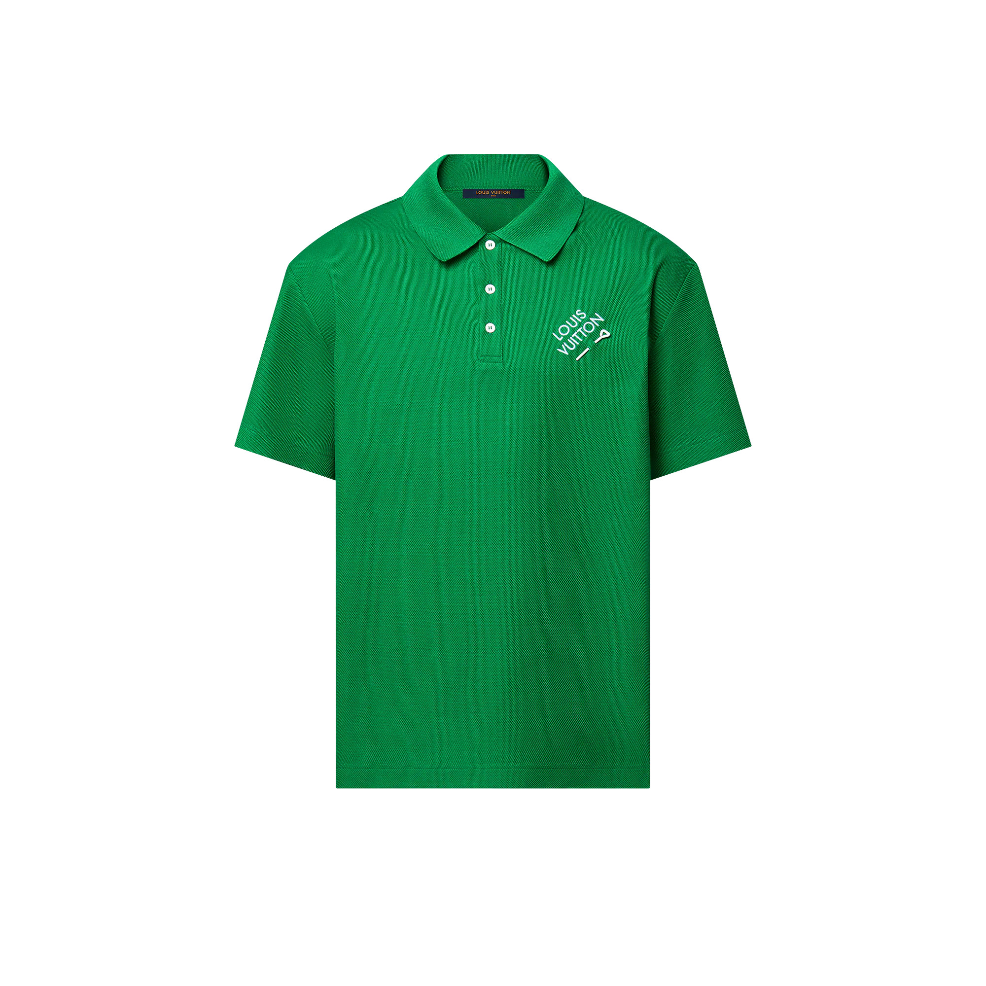 Embroidered Signature Short-Sleeved Cotton Polo - 1