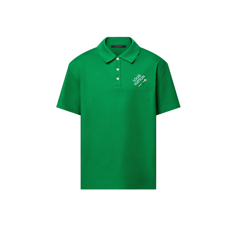 Embroidered Signature Short-Sleeved Cotton Polo 1