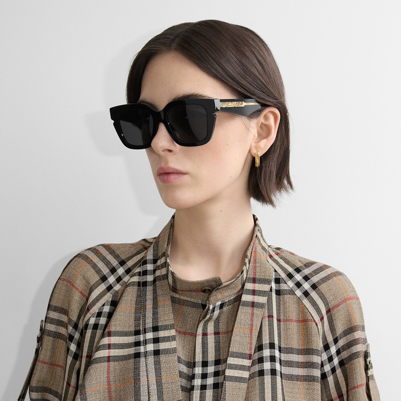 Burberry Inlaid Check Square Sunglasses outlook