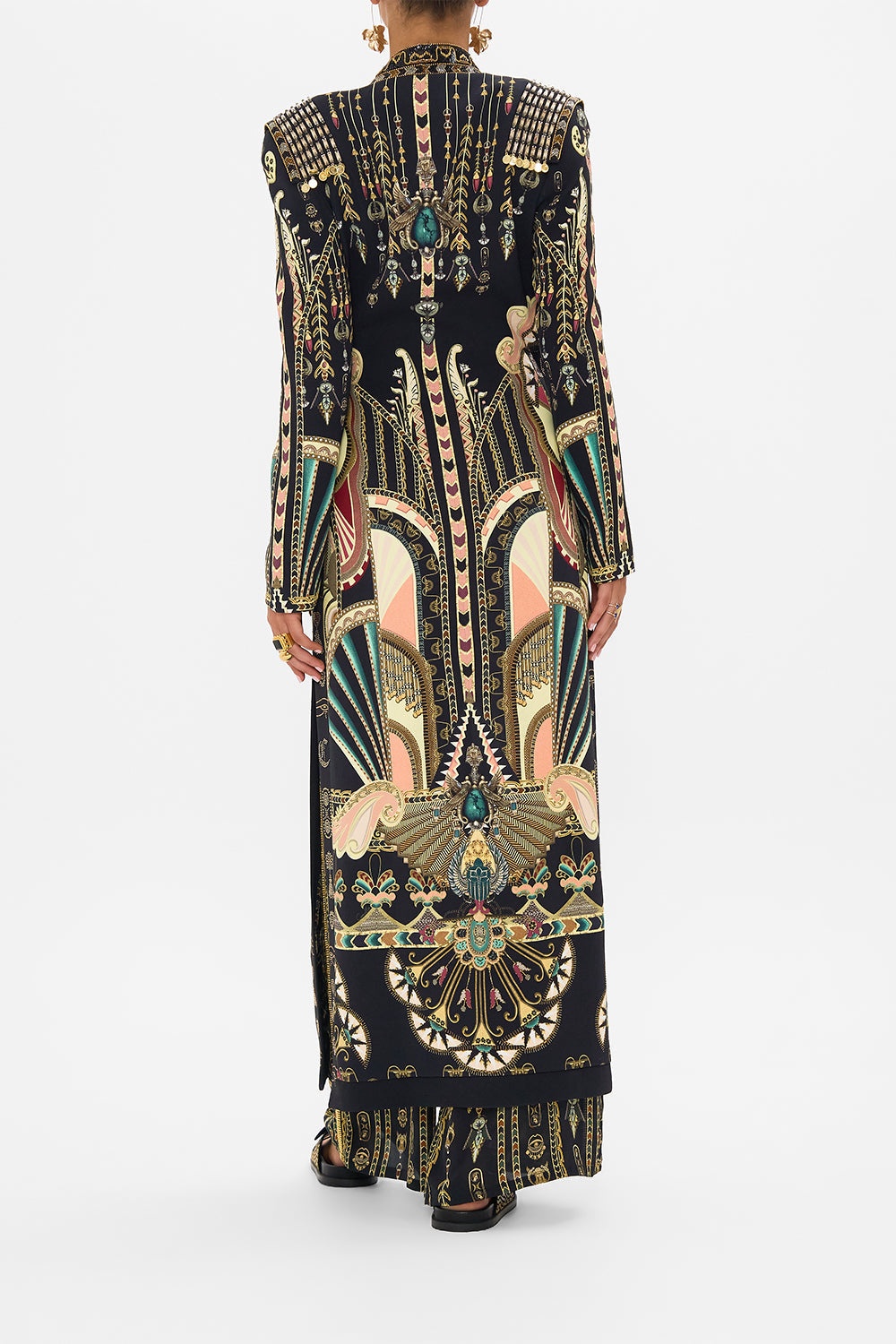 HAND EMBELLISHED CROSS OVER COAT - 3