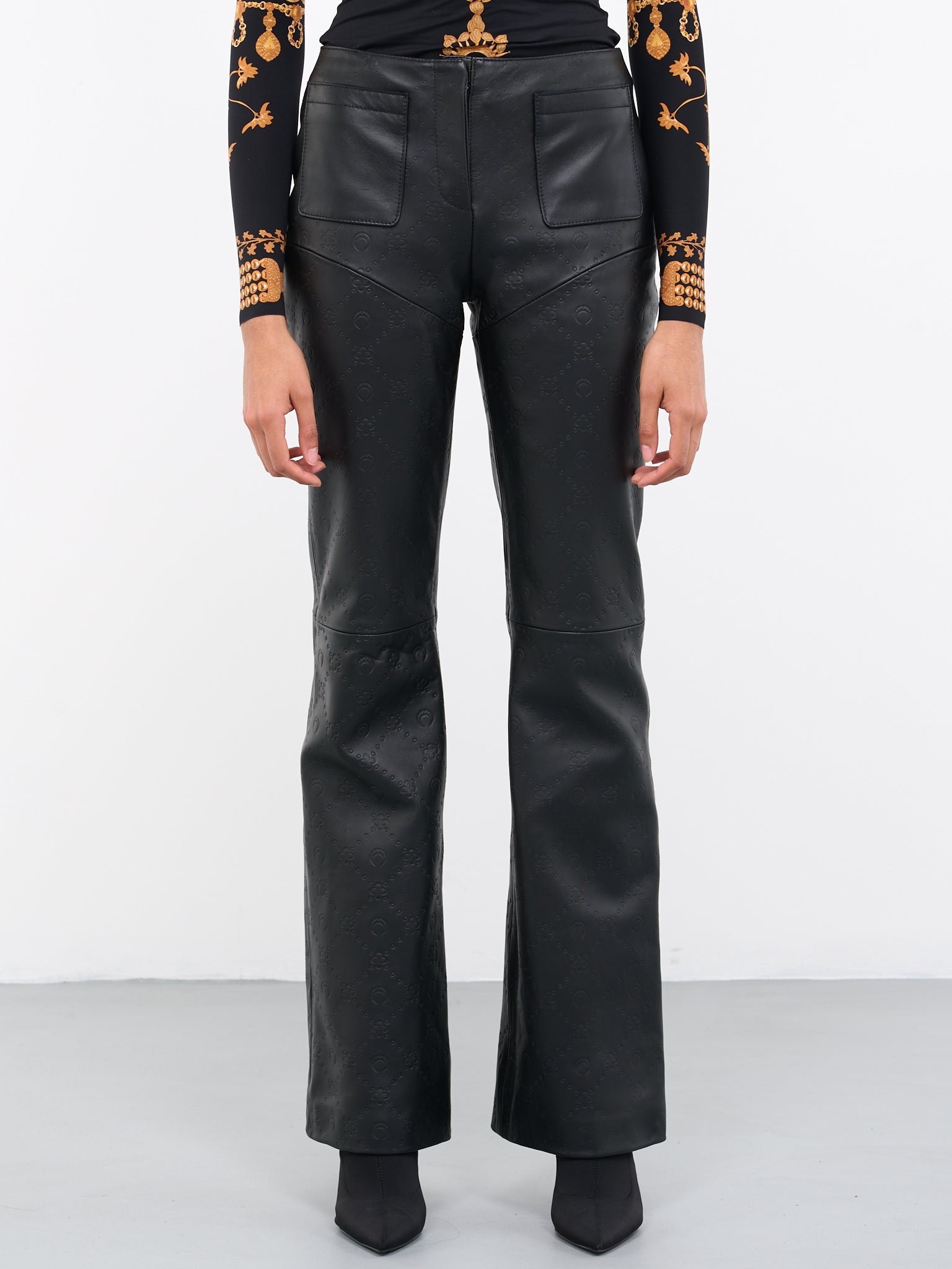 Embossed Leather Trousers - 1
