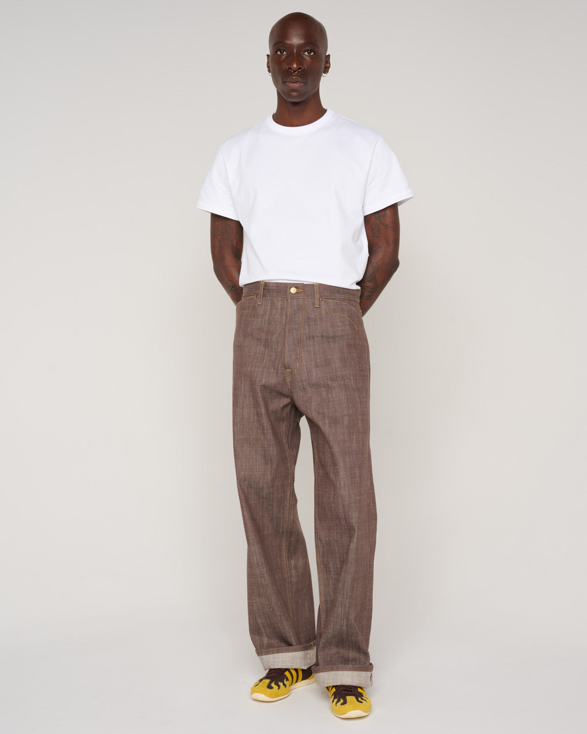 Type 00 14.5oz Selvedge Denim Pant - Brown - 4
