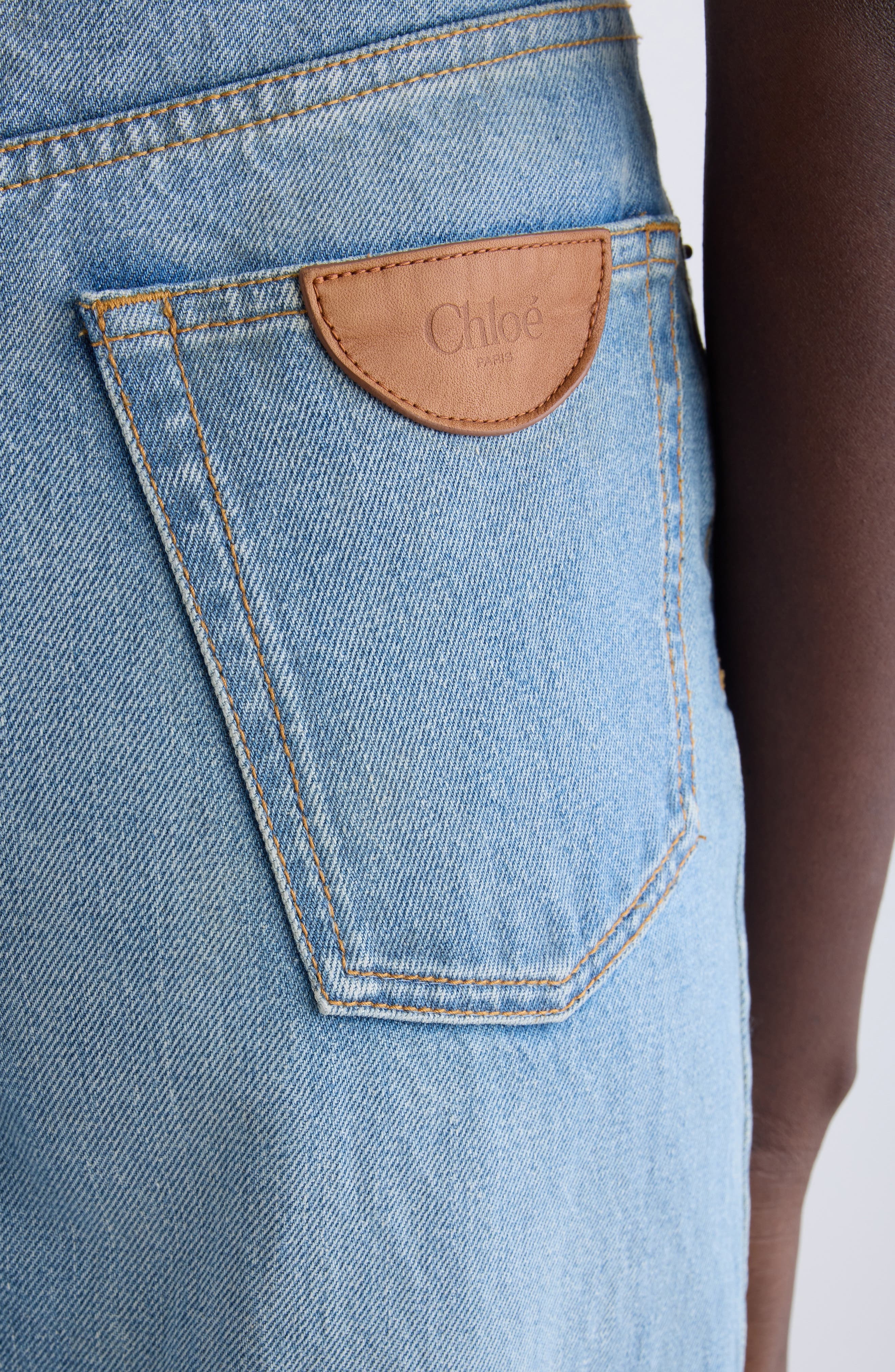 Chloé High Waist Wide Leg Jeans in Iced Blue at Nordstrom - 5