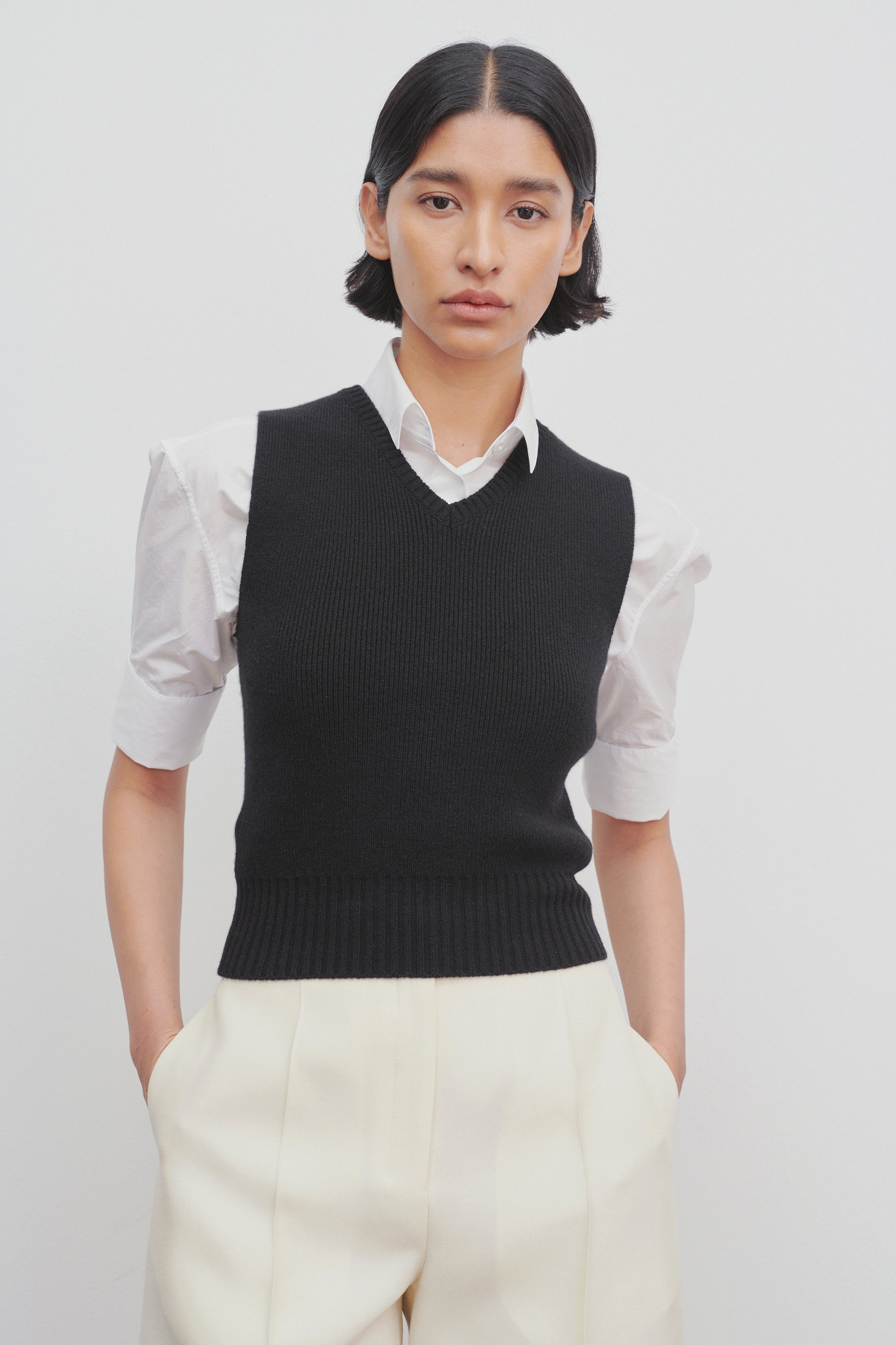 Comi Cashmere Blend Knit Vest