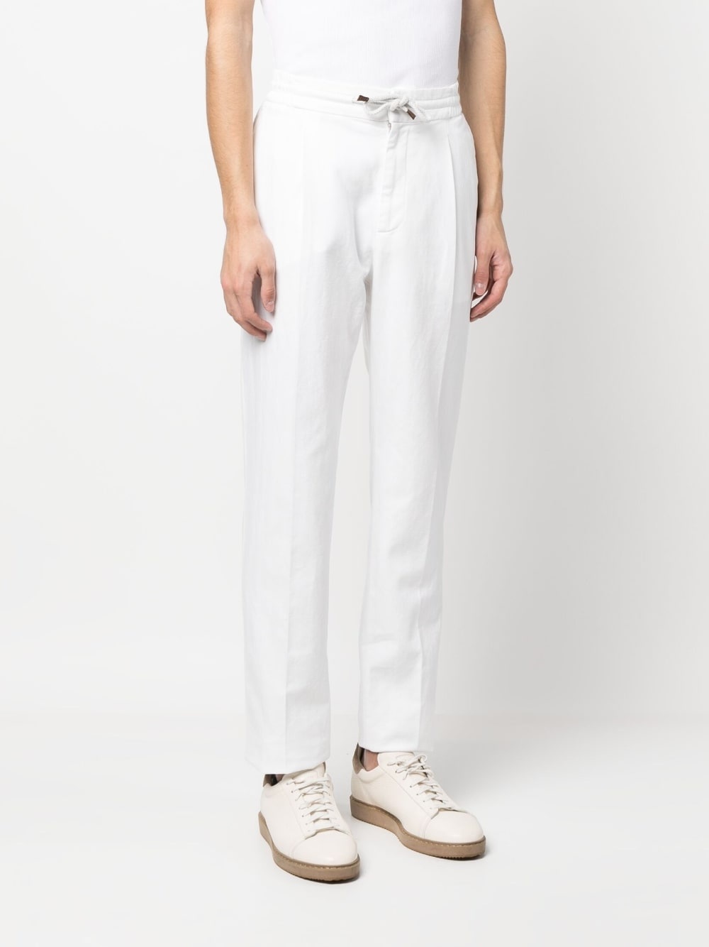 drawstring-waist straight-leg trousers - 3