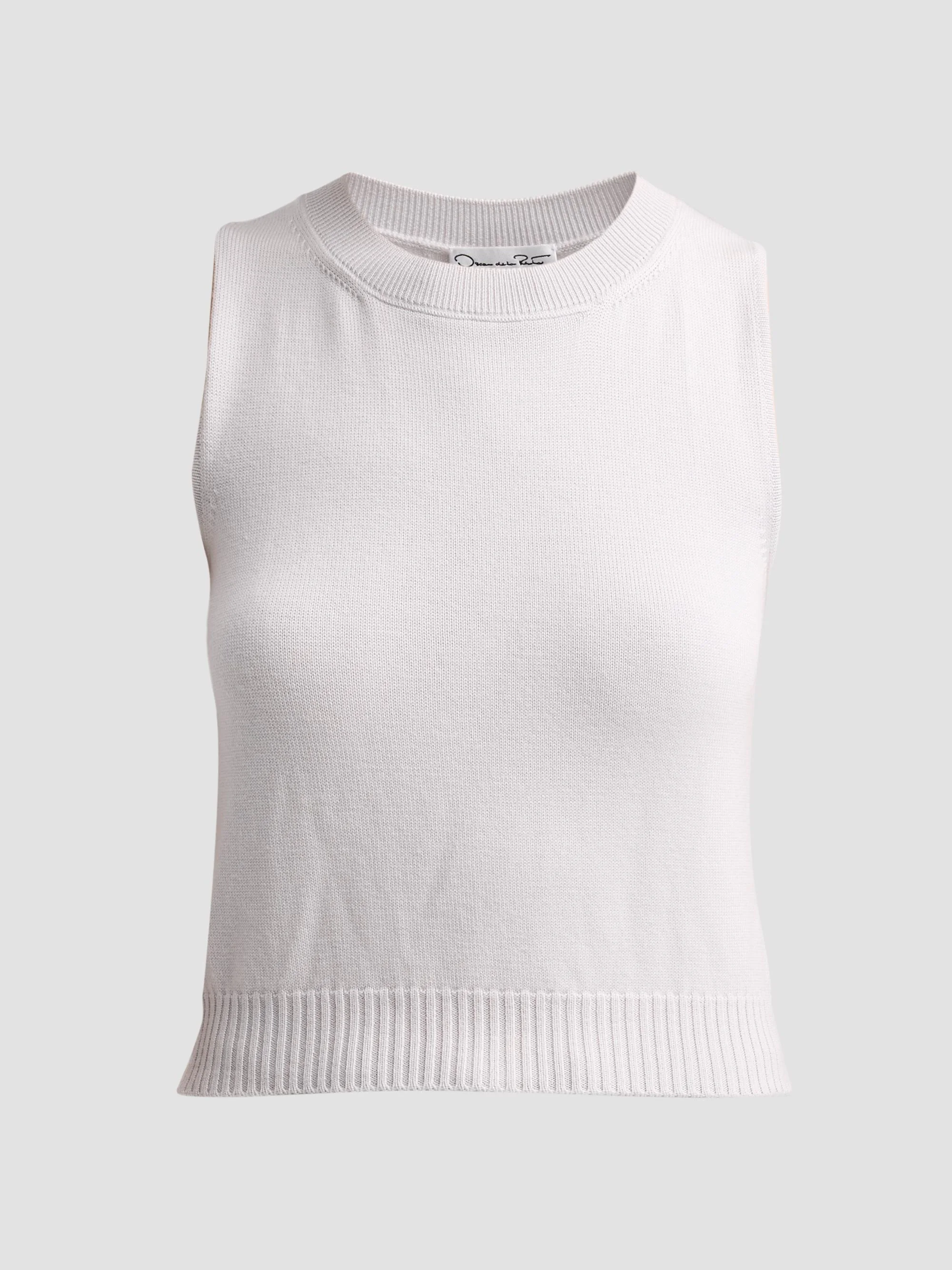 Women's Cropped Wool Twinset Tank - Grey - 1