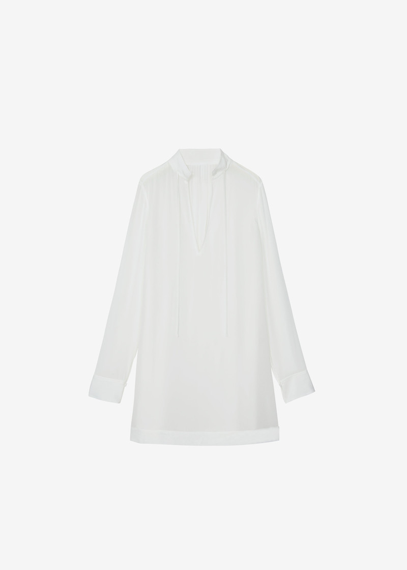 Nazare Fluid Shirt Dress - White 1