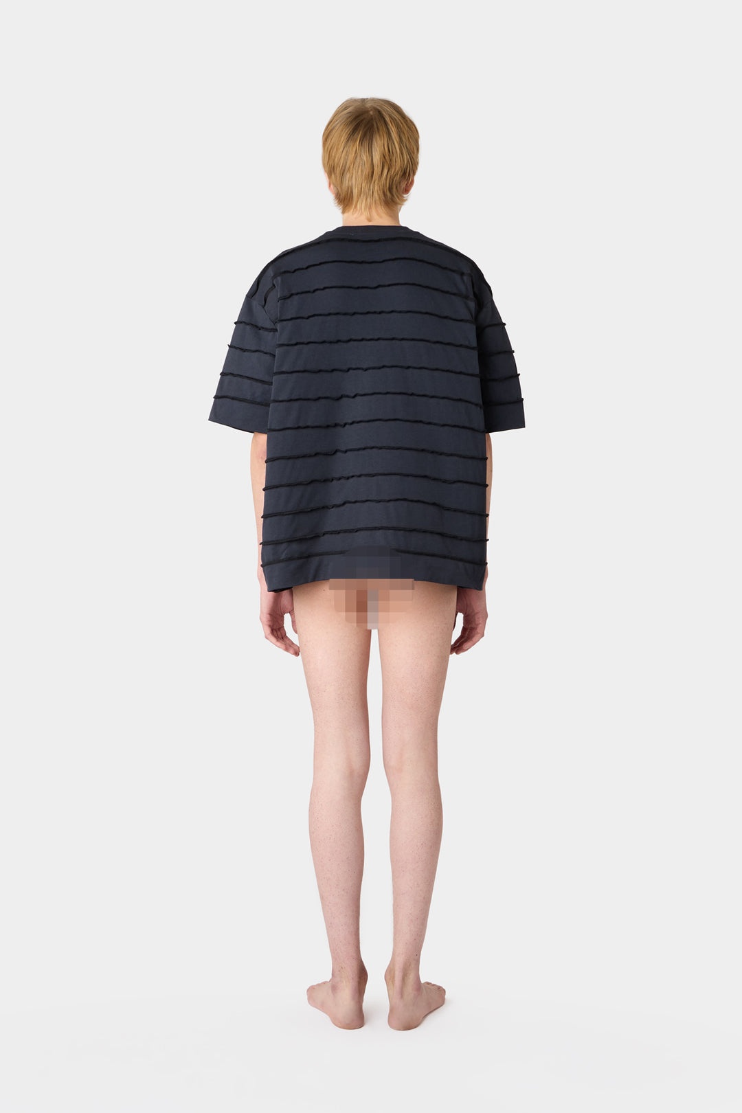 OVER T-SHIRT W/ CUTS / dark blue - 8