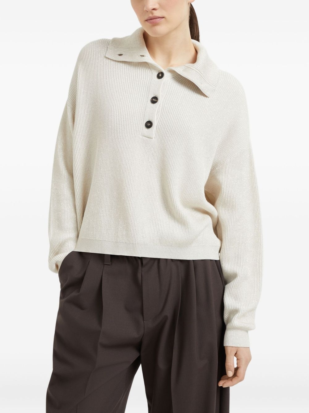 Vanisé knitted polo top - 3