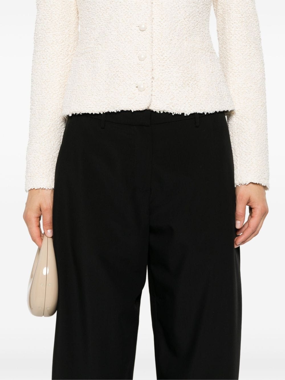 wide-leg wool trousers - 5