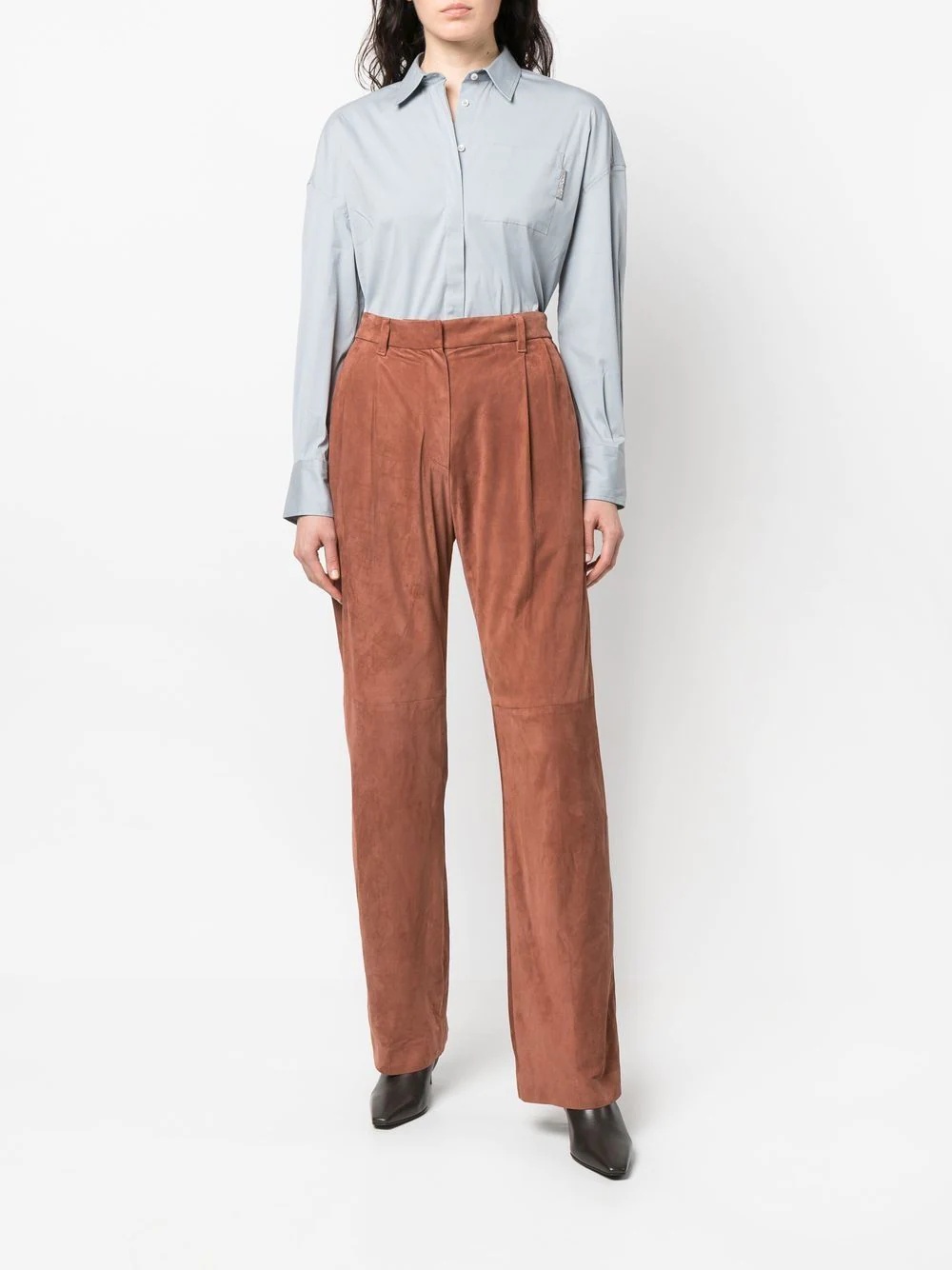 four-pocket leather palazzo pants - 2