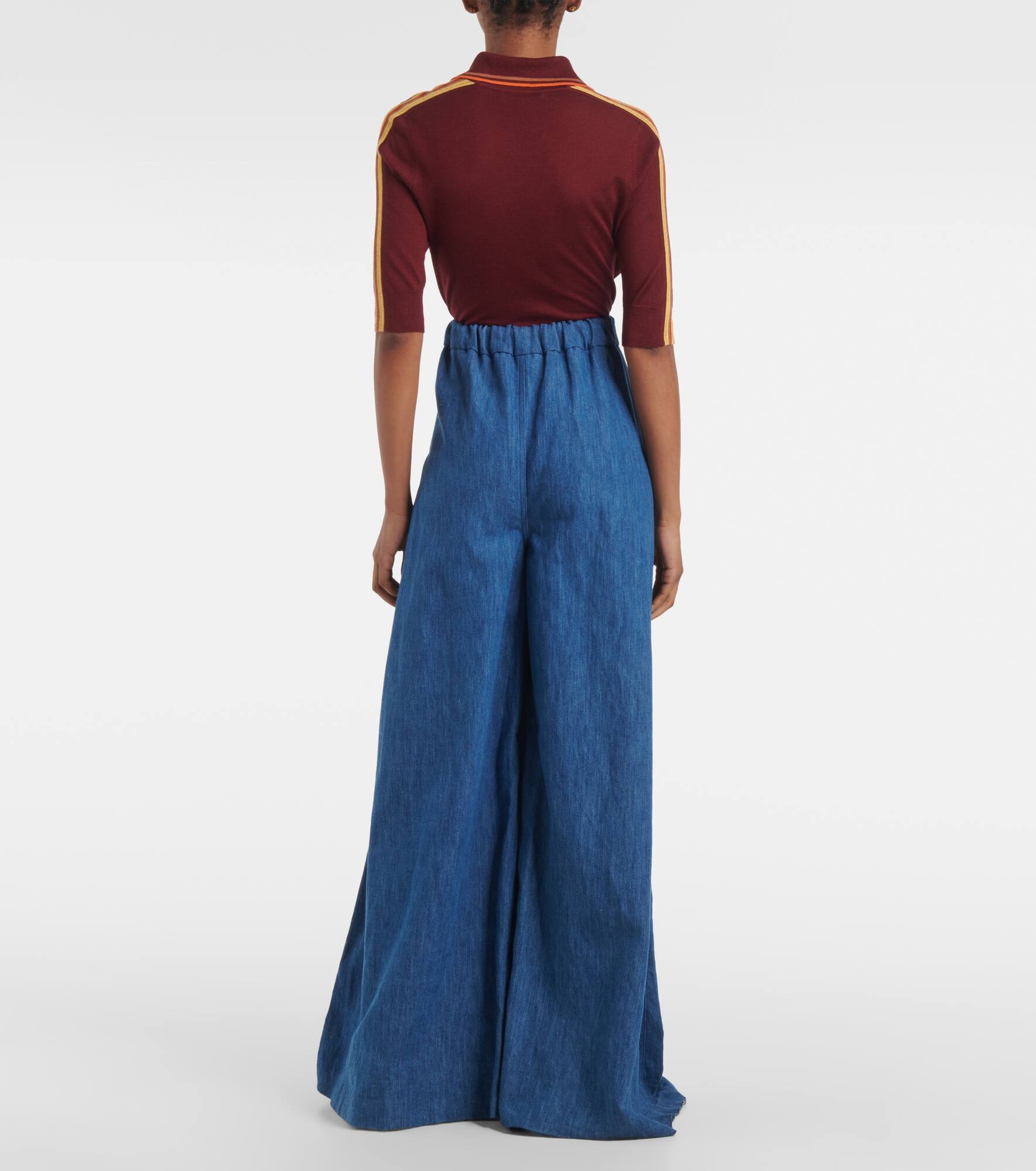 Gelos high-rise cotton and linen wide-leg pants - 3