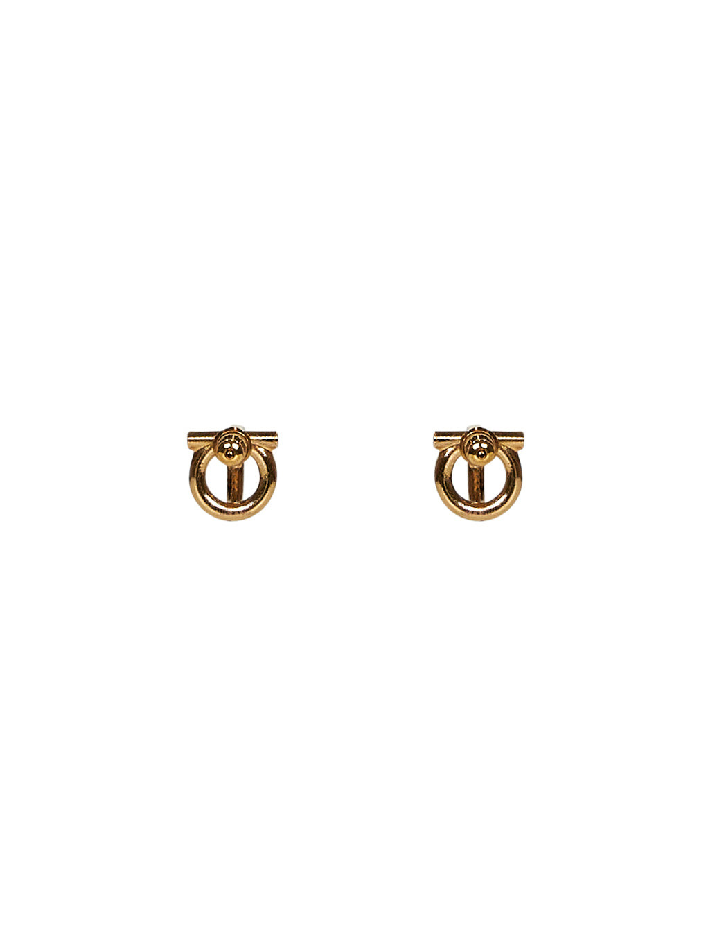 Gold brass 3D Gancini crystals earrings - 2