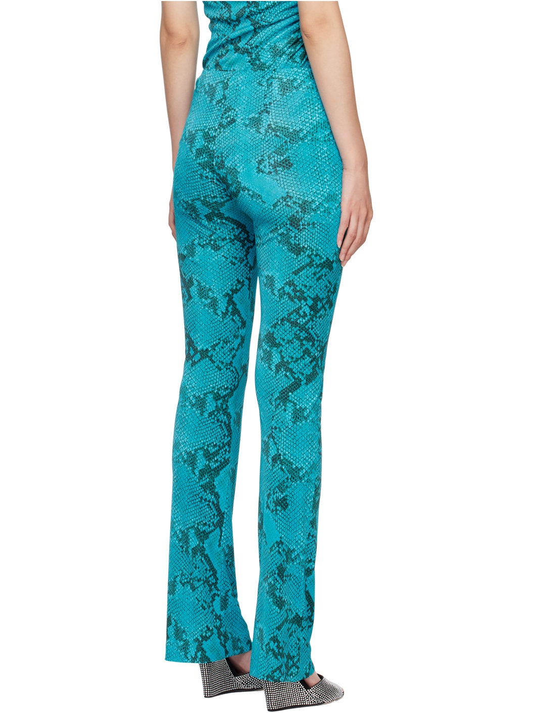 Blue Snake Print Trousers - 3