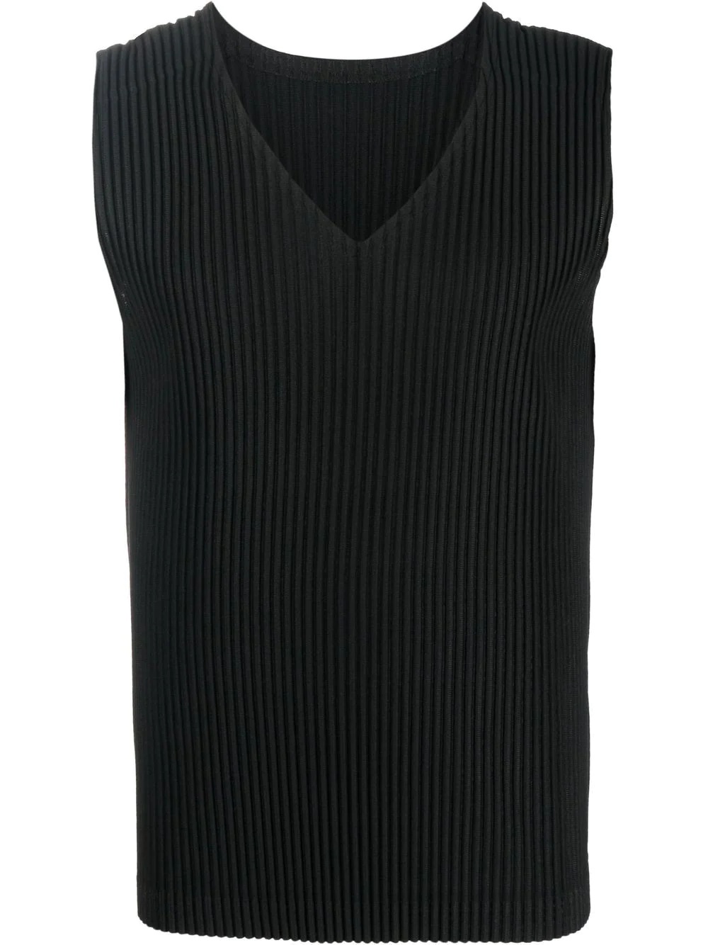 pleated V-neck vest - 1