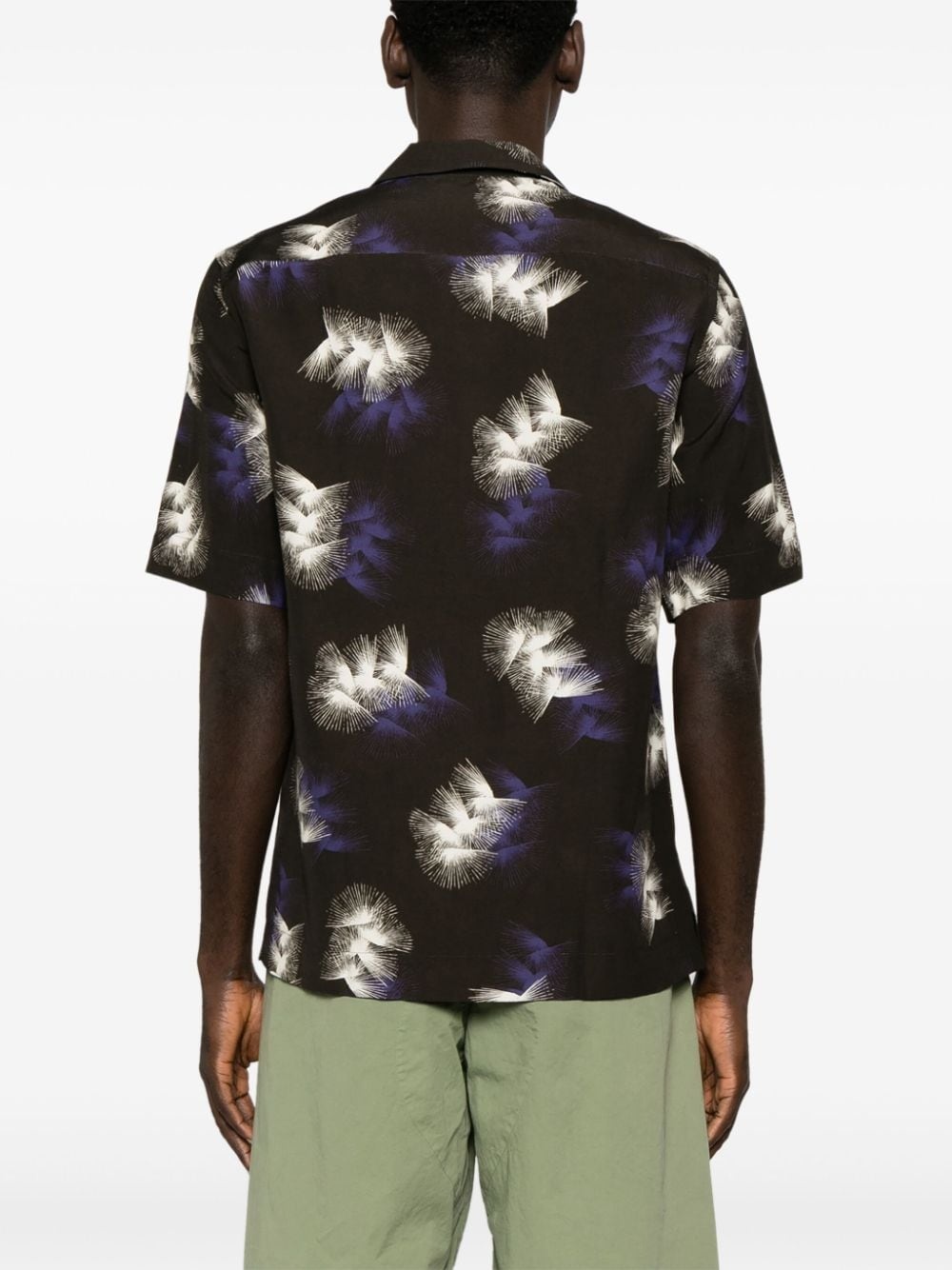 abstract-print camp-collar shirt - 4