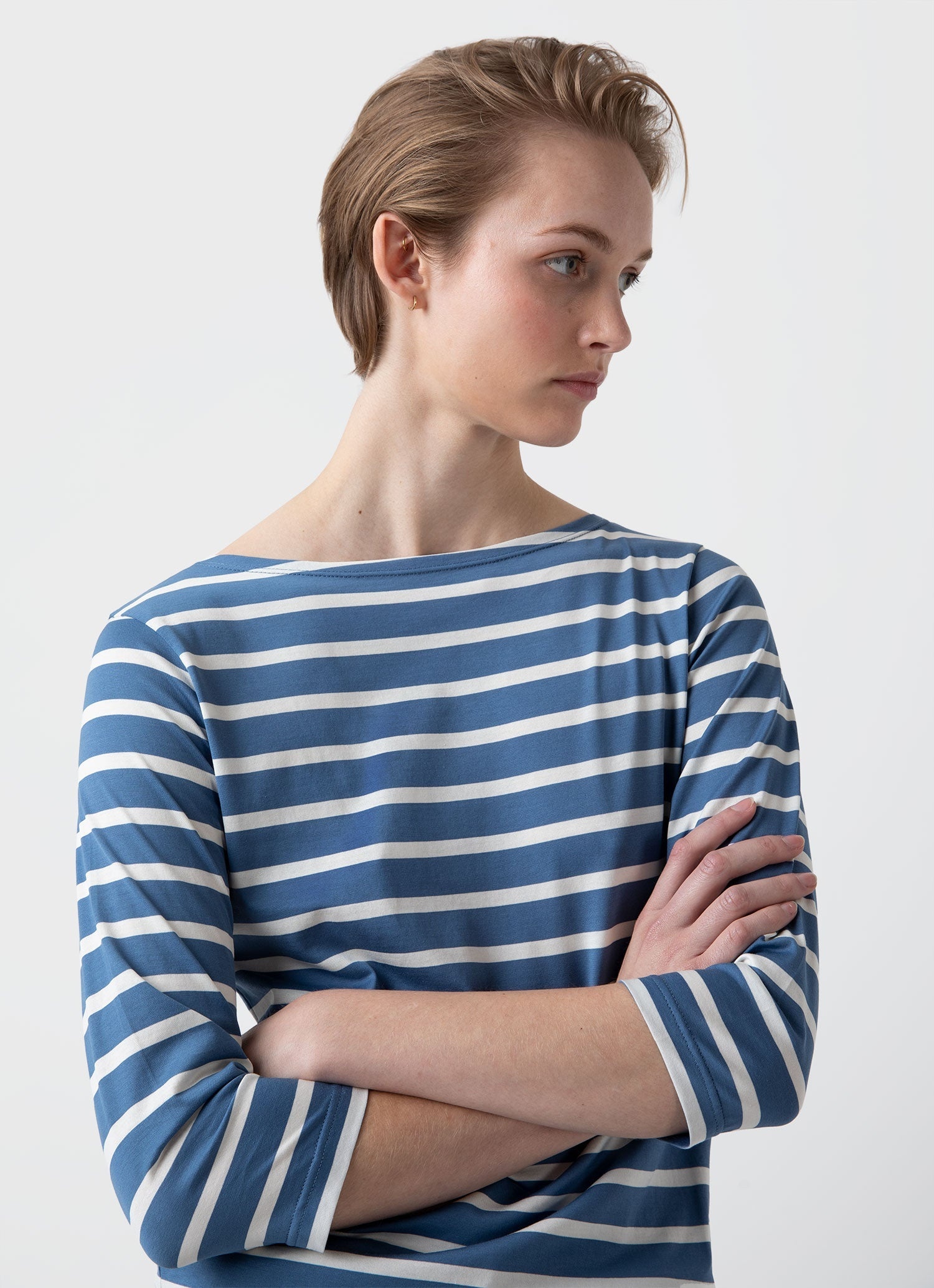 3/4 Sleeve Boat Neck T‑Shirt - 2