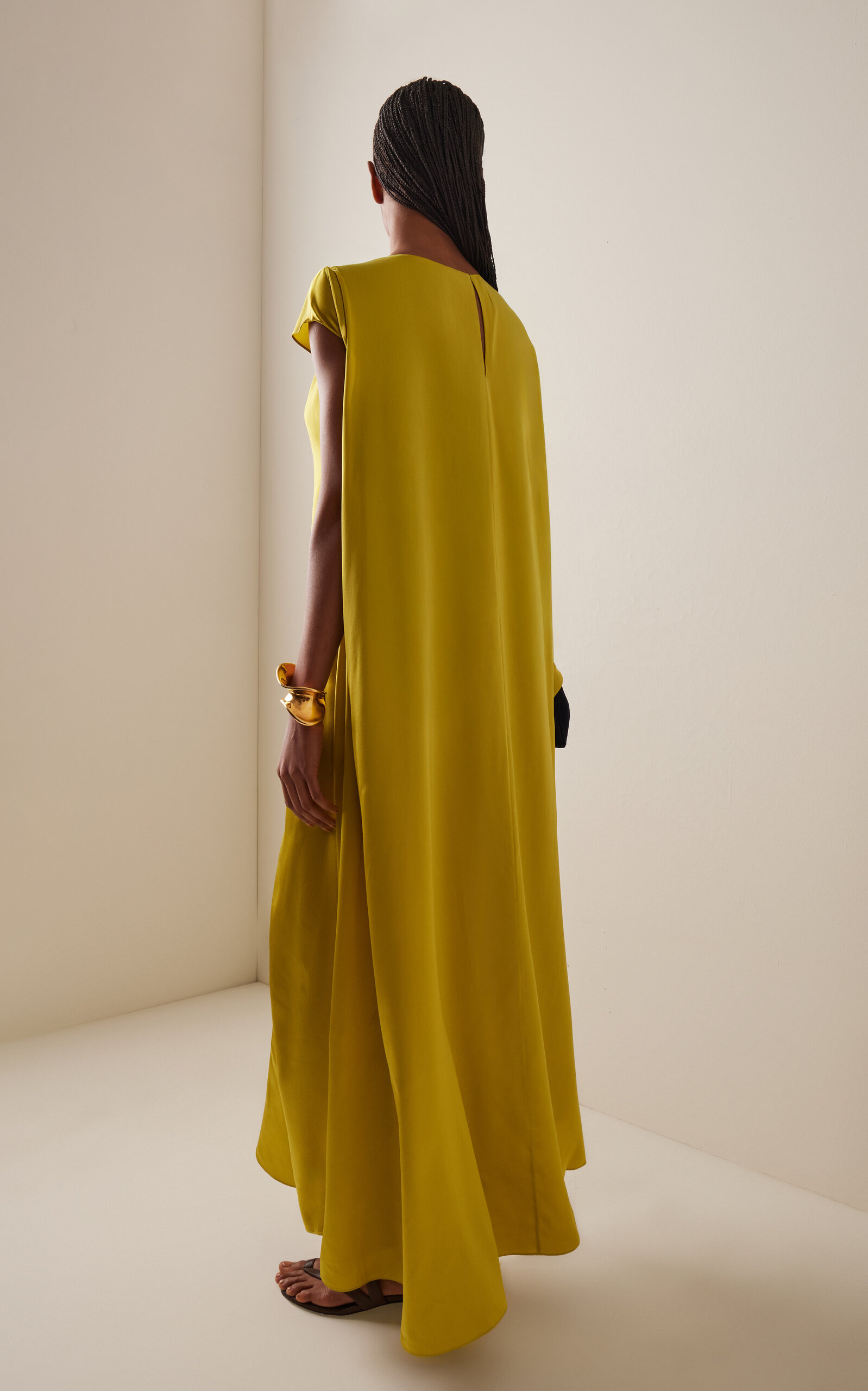 Hiba Silk-Satin Dress yellow - 4