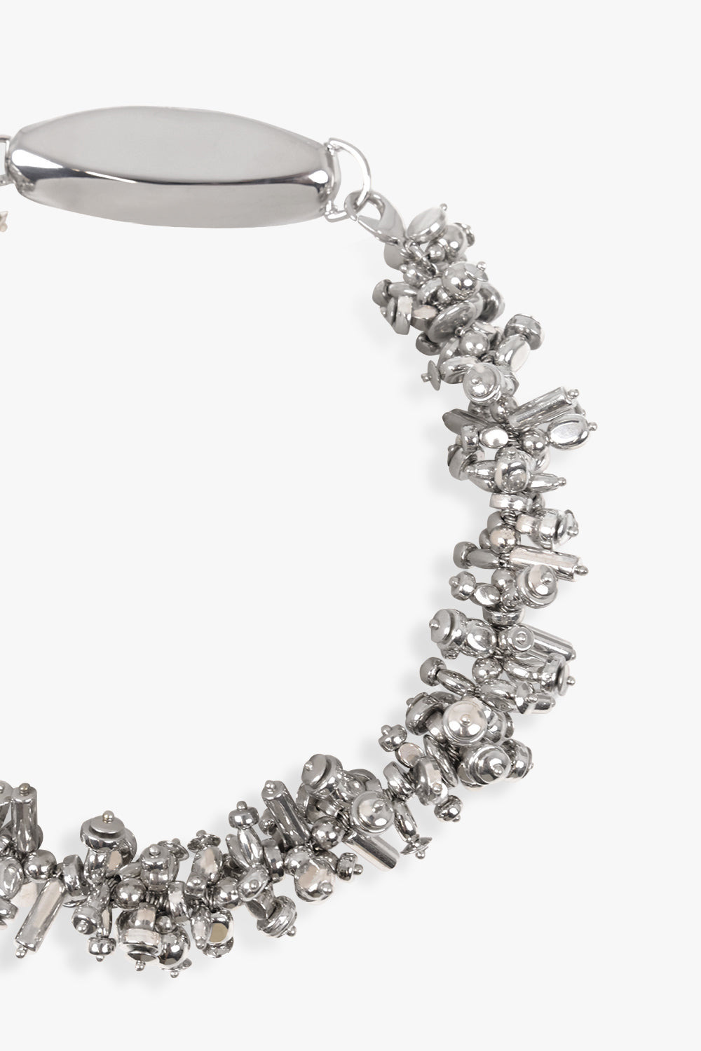 EMBROIDERED CHUNKY DETAIL NECKLACE | SILVER - 2