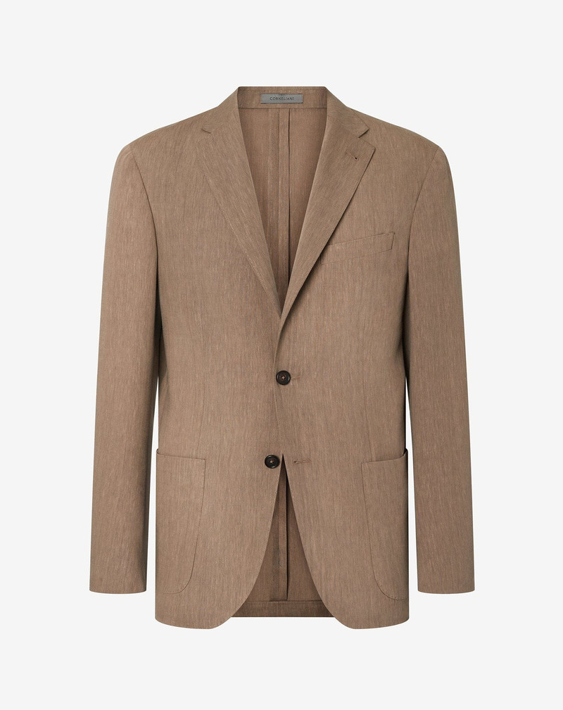 Extralight beige wool and naturally stretch linen jacket 1