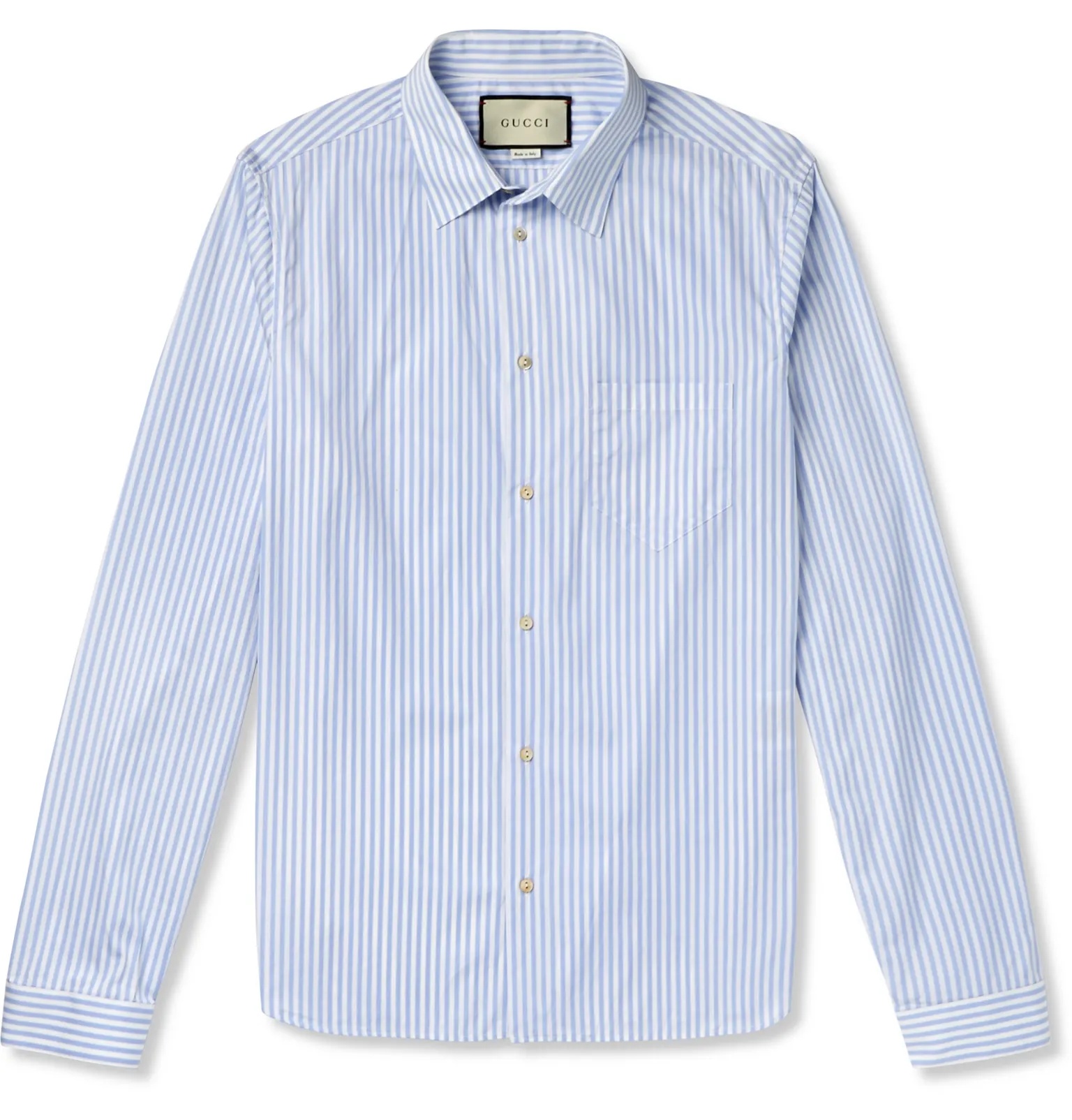 Striped Cotton-Poplin Shirt - 1