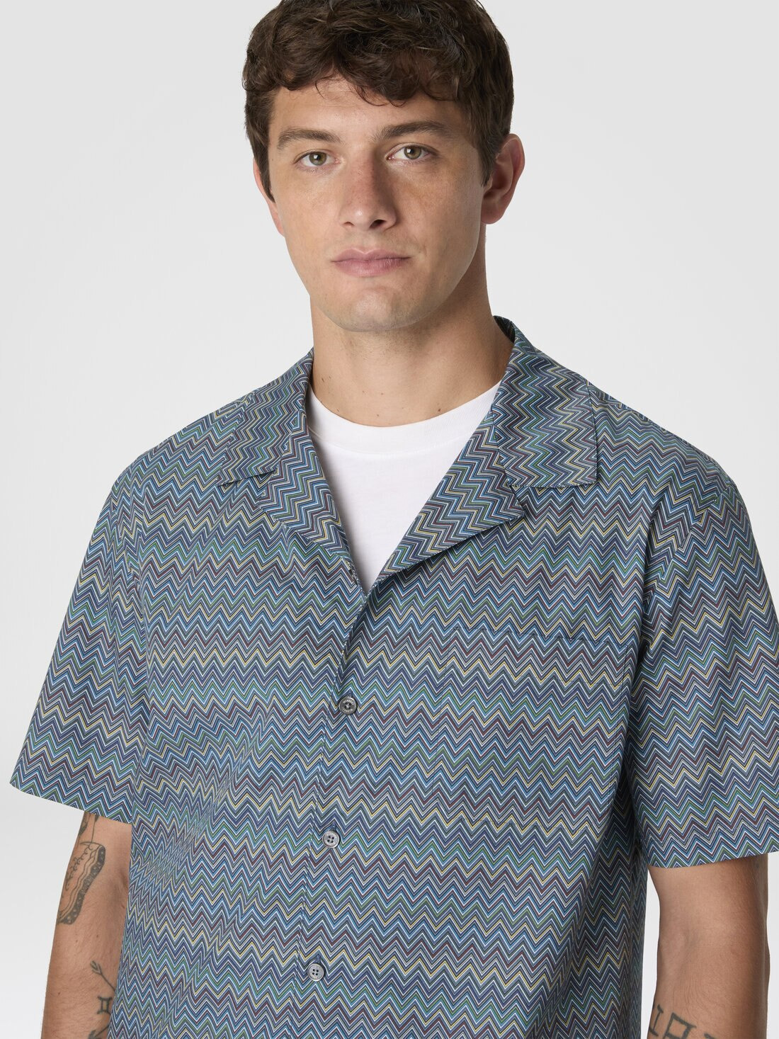 Bowling Shirt with Zigzag Pattern - 4