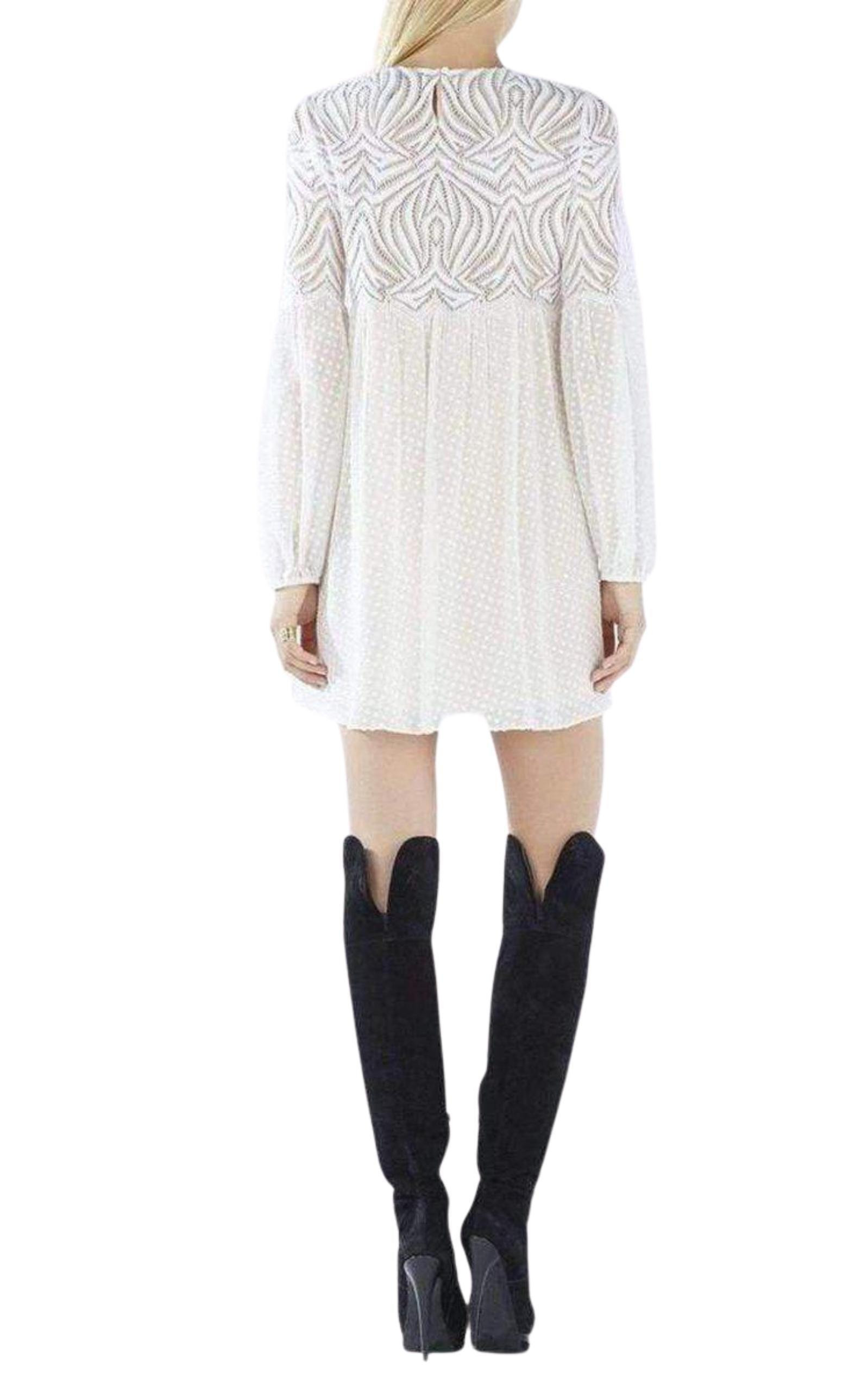 BCBGMAXAZRIA - Kitra Lace Peasant Dress - 3