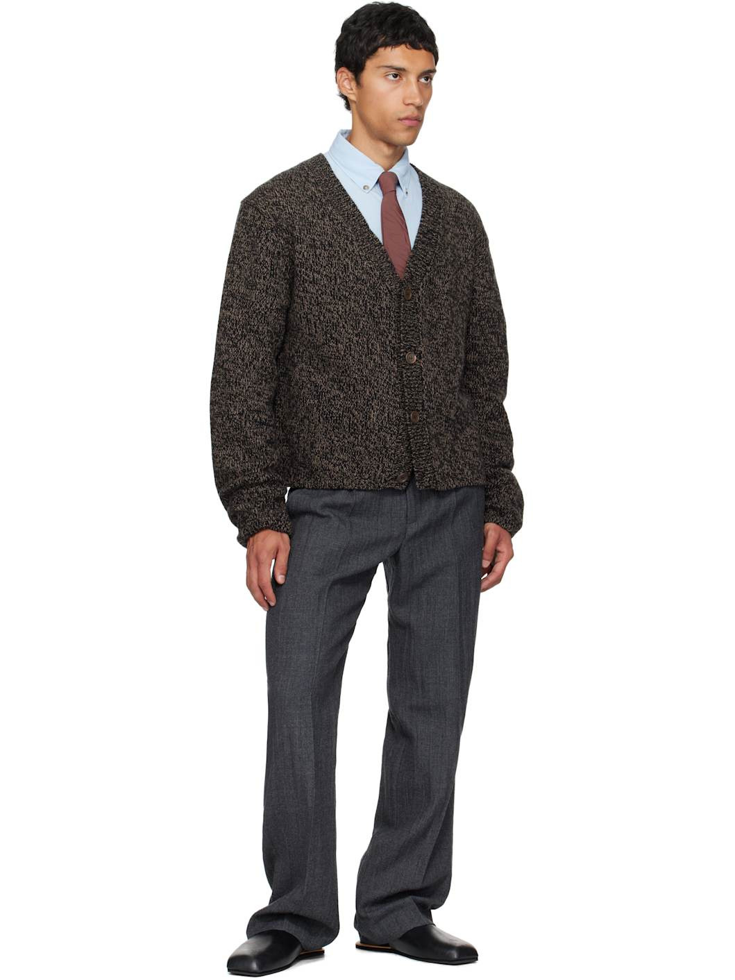 Burgundy Crinkled Tie - 3