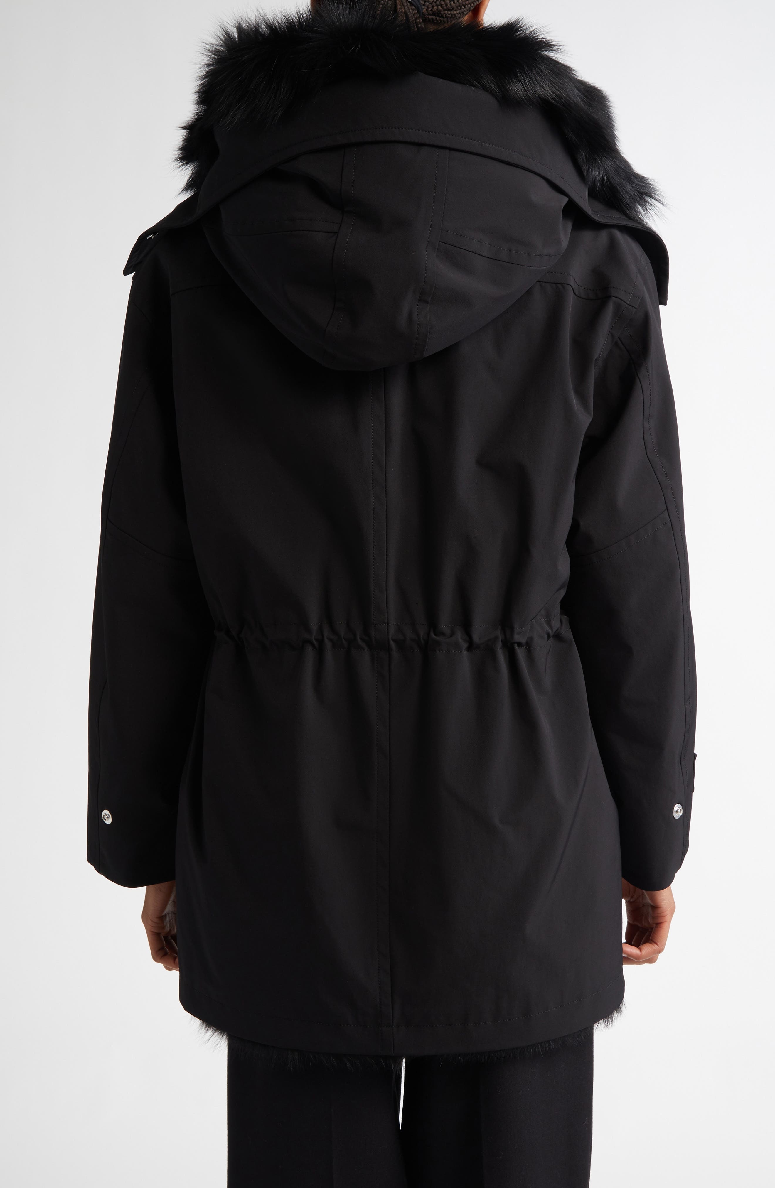 Proenza Schouler Wilder Shearling Lined Stretch Nylon Parka in Black at Nordstrom - 2