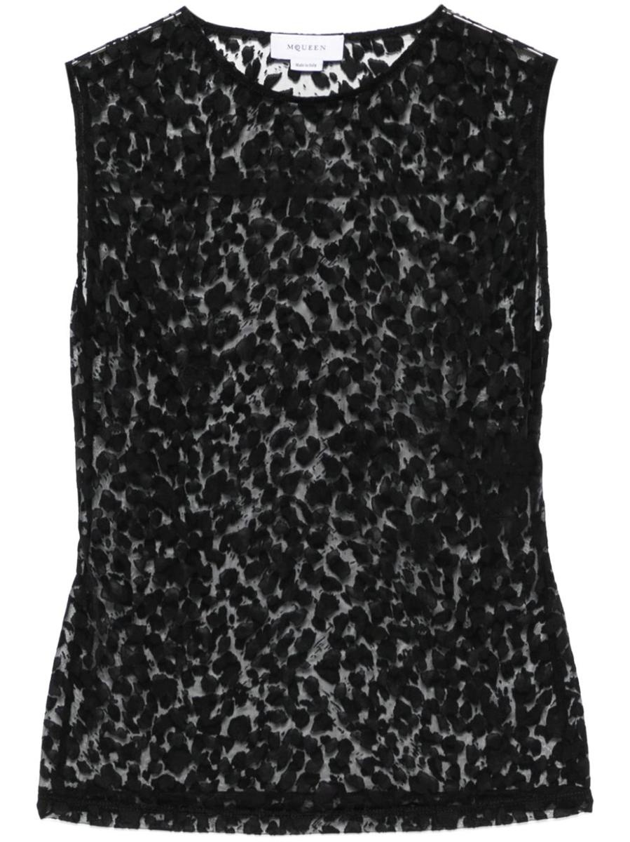 Alexander McQueen Semi-Sheer Leopard Print Top - 1