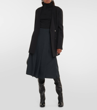 Lemaire Pleated wool wrap skirt outlook
