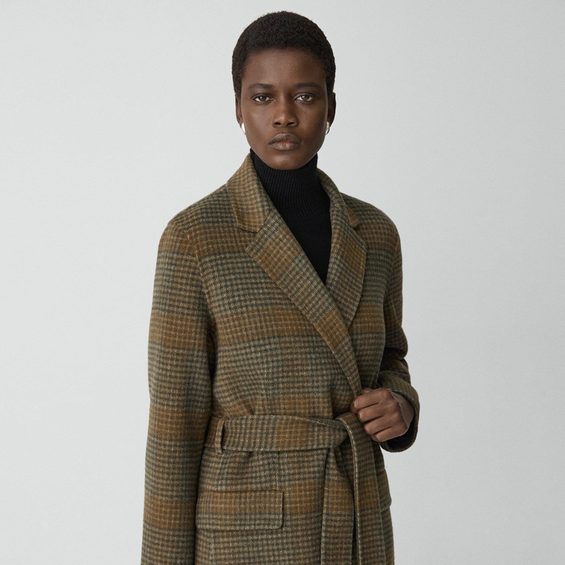 Belted Coat in Plaid Wool-Cashmere 5