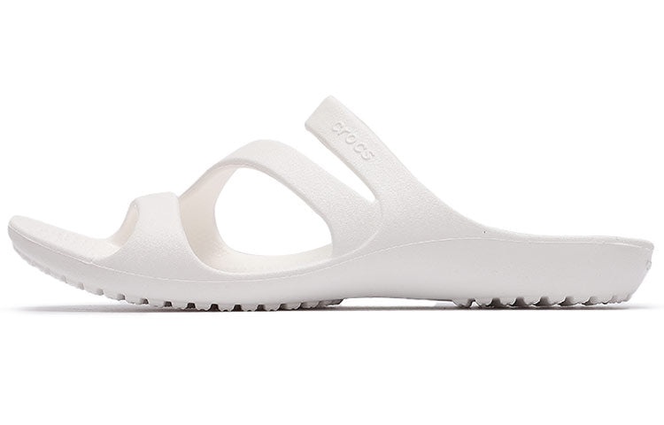 (WMNS) Crocs White Slippers 206756-100 - 2