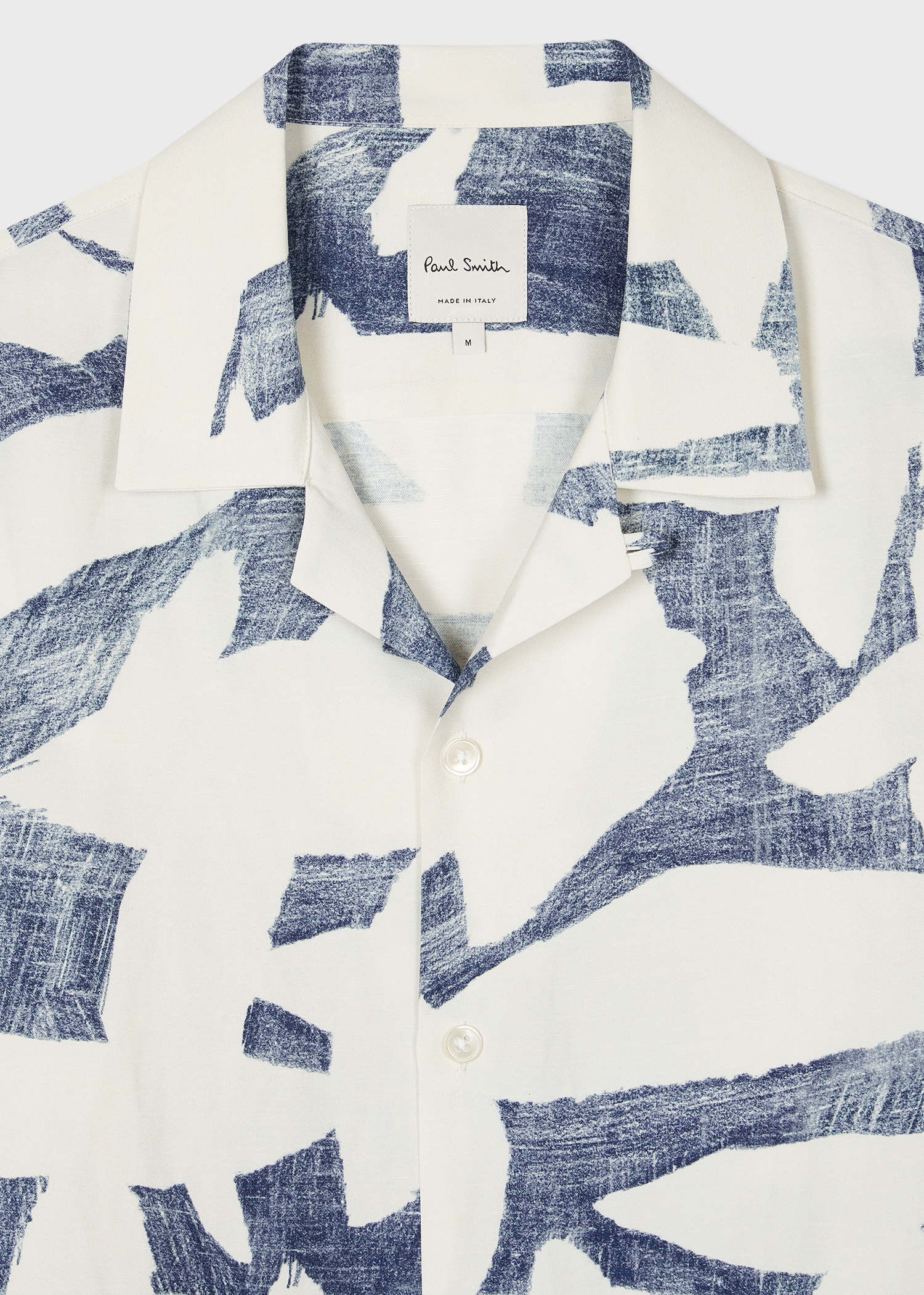 Blue 'Abstract Cutout' Viscose-Linen Shirt - 2