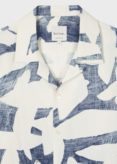Paul Smith Blue 'Abstract Cutout' Viscose-Linen Shirt outlook
