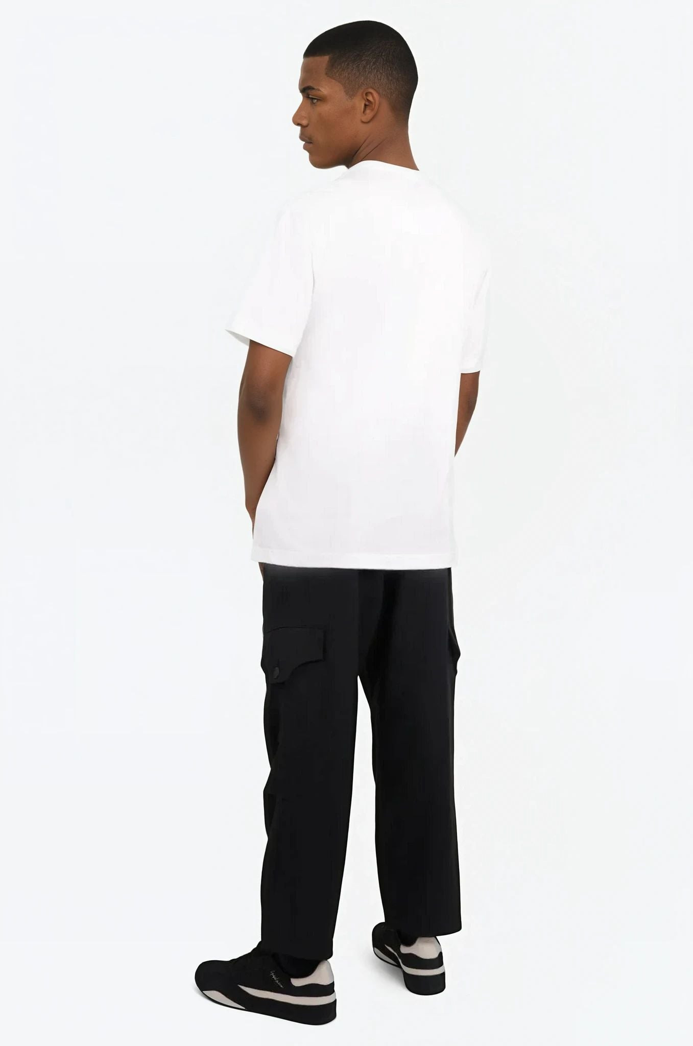 TWO LAYER CONTRAST S/S T-SHIRT | BLACK/WHITE - 4