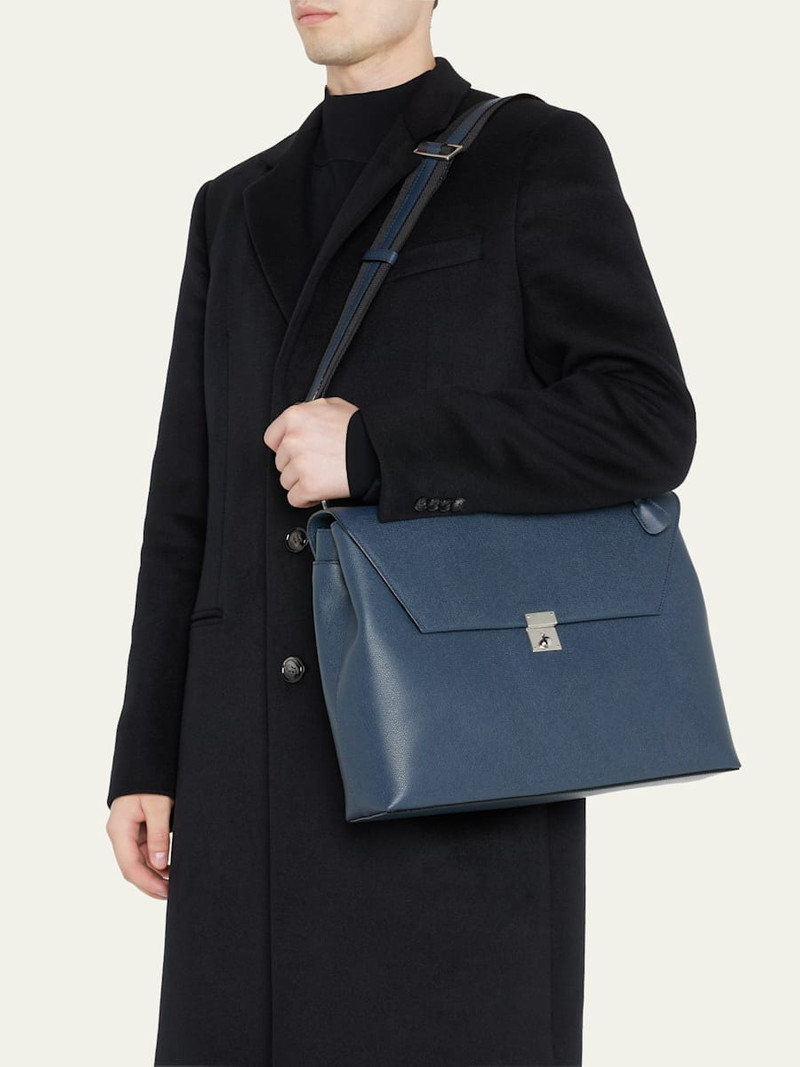 Valextra Men's Avietta Pebble Leather Briefcase outlook